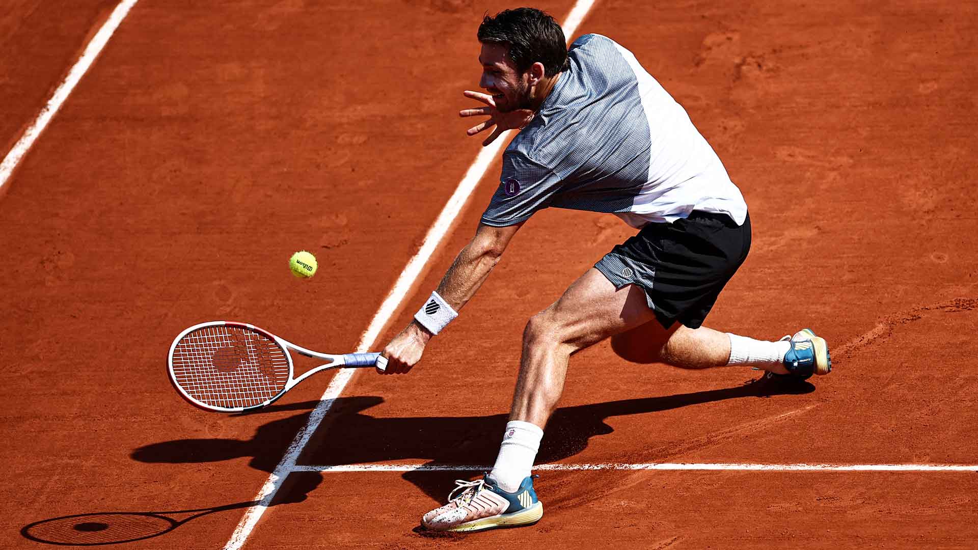 Cameron Norrie in action on Monday in Paris.
