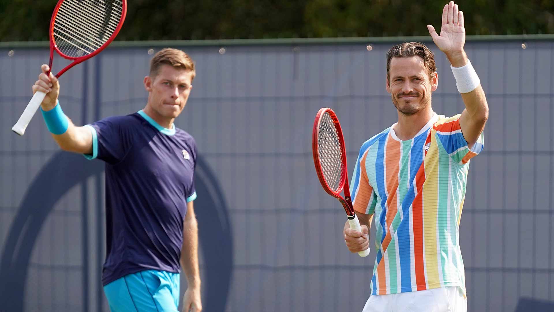 Neal Skupski and Wesley Koolhof celebrate their victory in 's-Hertogenbosch.