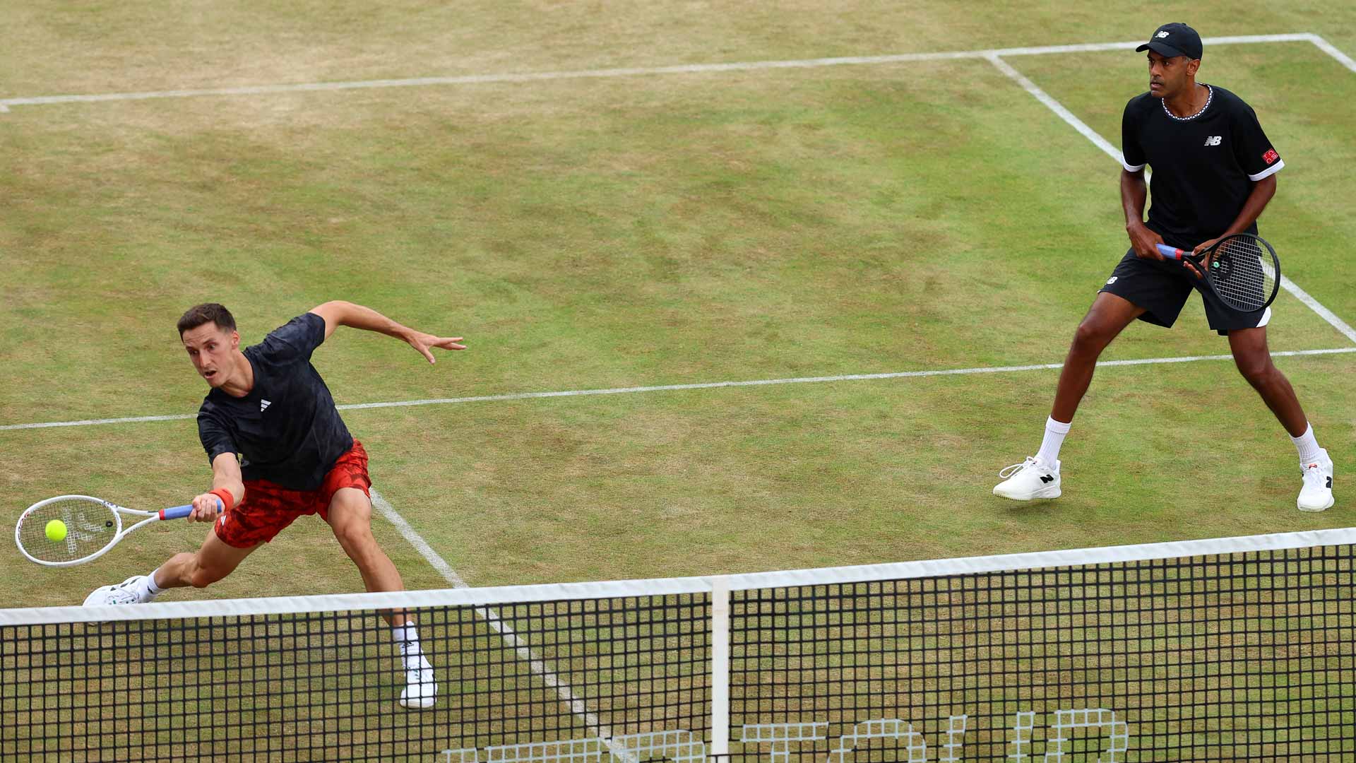 Joe Salisbury (left) and Rajeev Ram are aiming for their first grass-court team title. File photo.