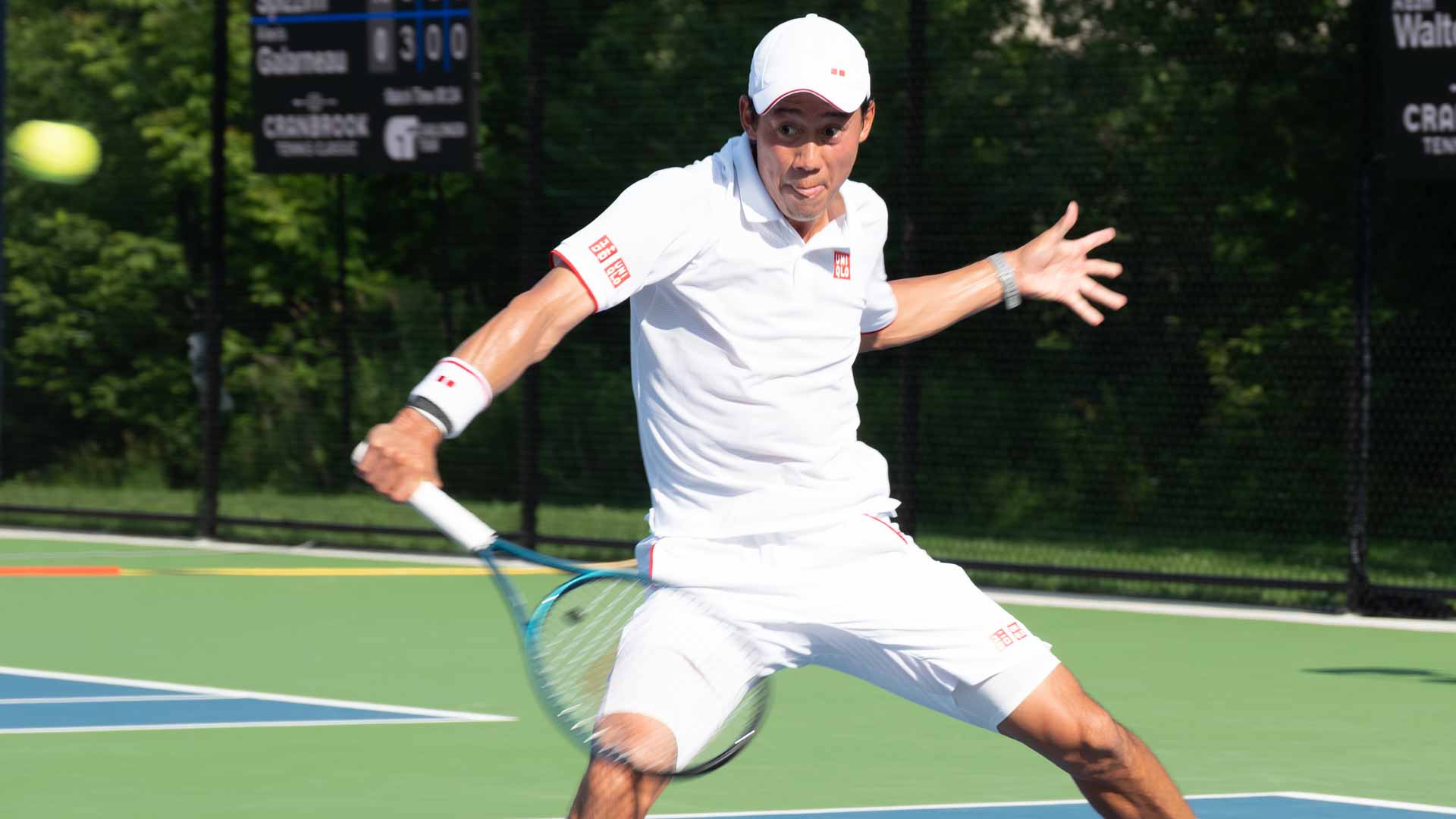 Kei Nishikori defeats Adam Walton in straight sets on Tuesday.