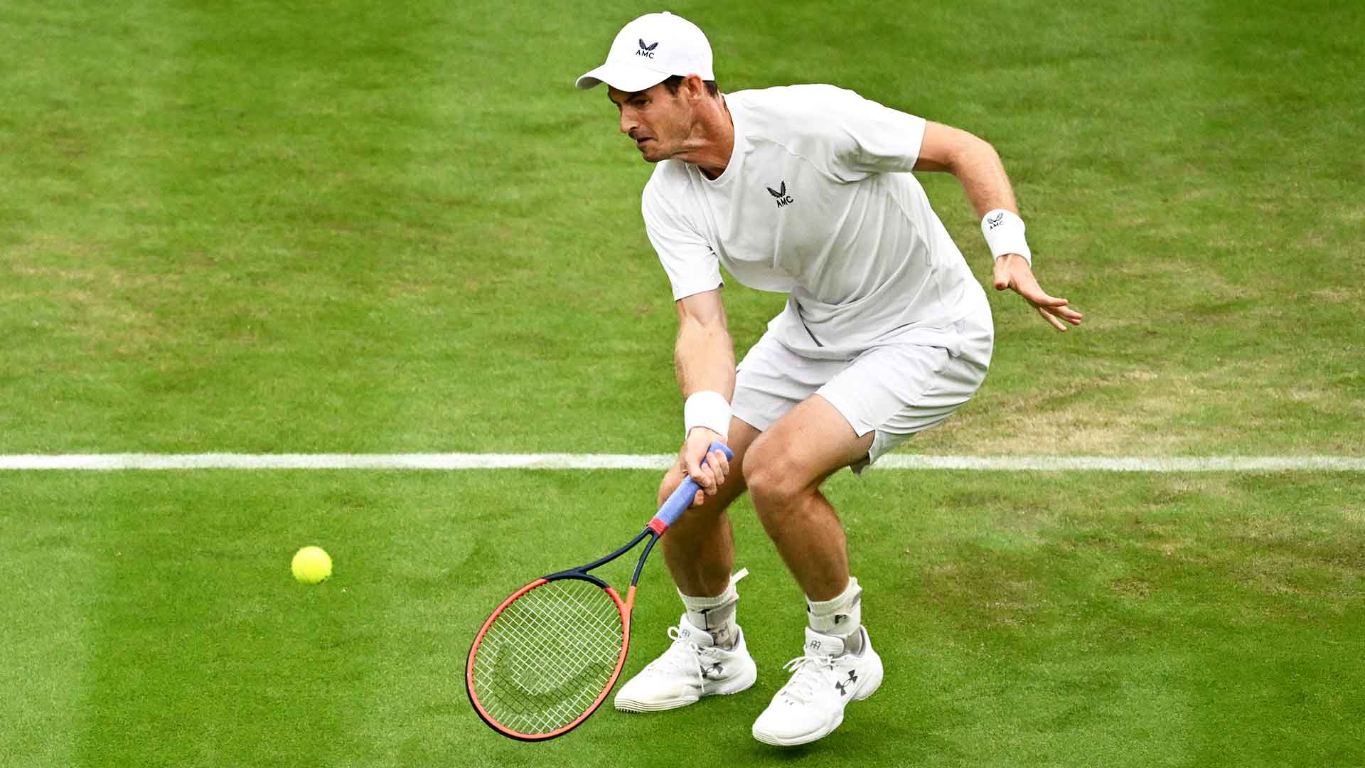 Andy Murray in action on Thursday at Wimbledon.