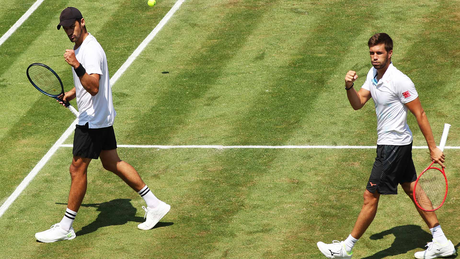 Mate Pavic (left) and Nikola Mektic have earned two grass-court titles in 2023. File photo.