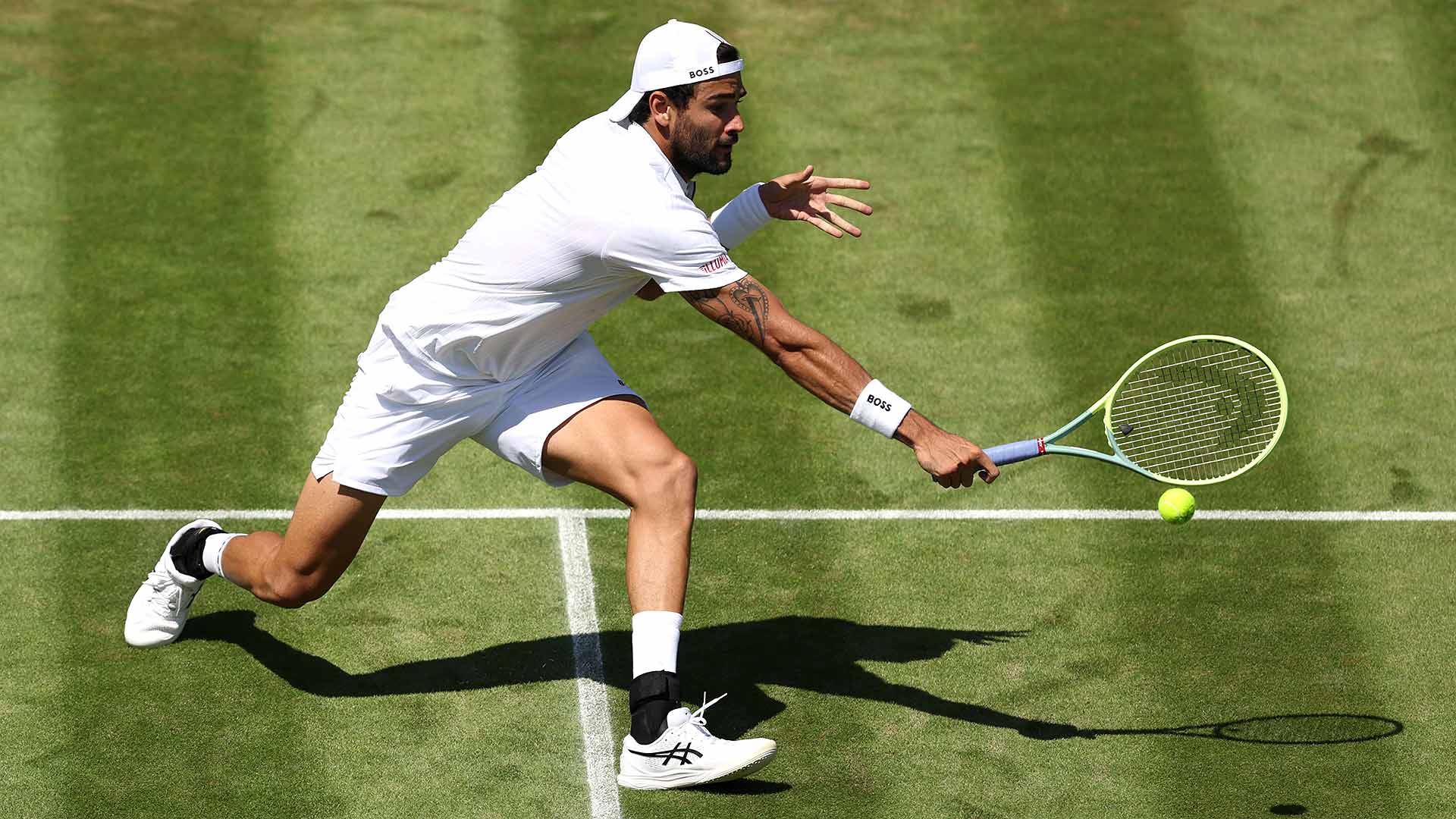 Matteo Berrettini in action at Wimbledon.