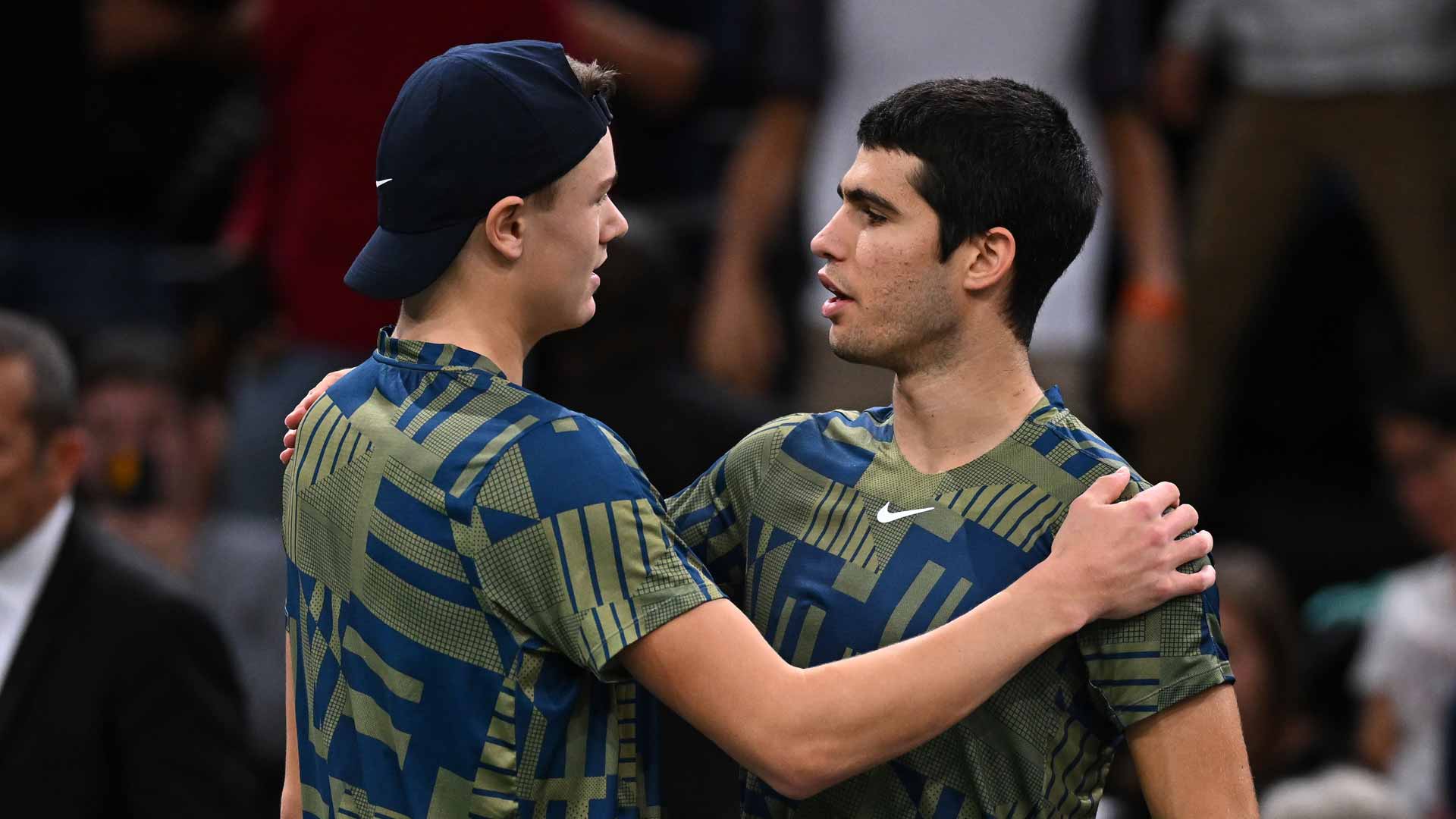 Holger Rune and Carlos Alcaraz last met this past November at the Rolex Paris Masters.