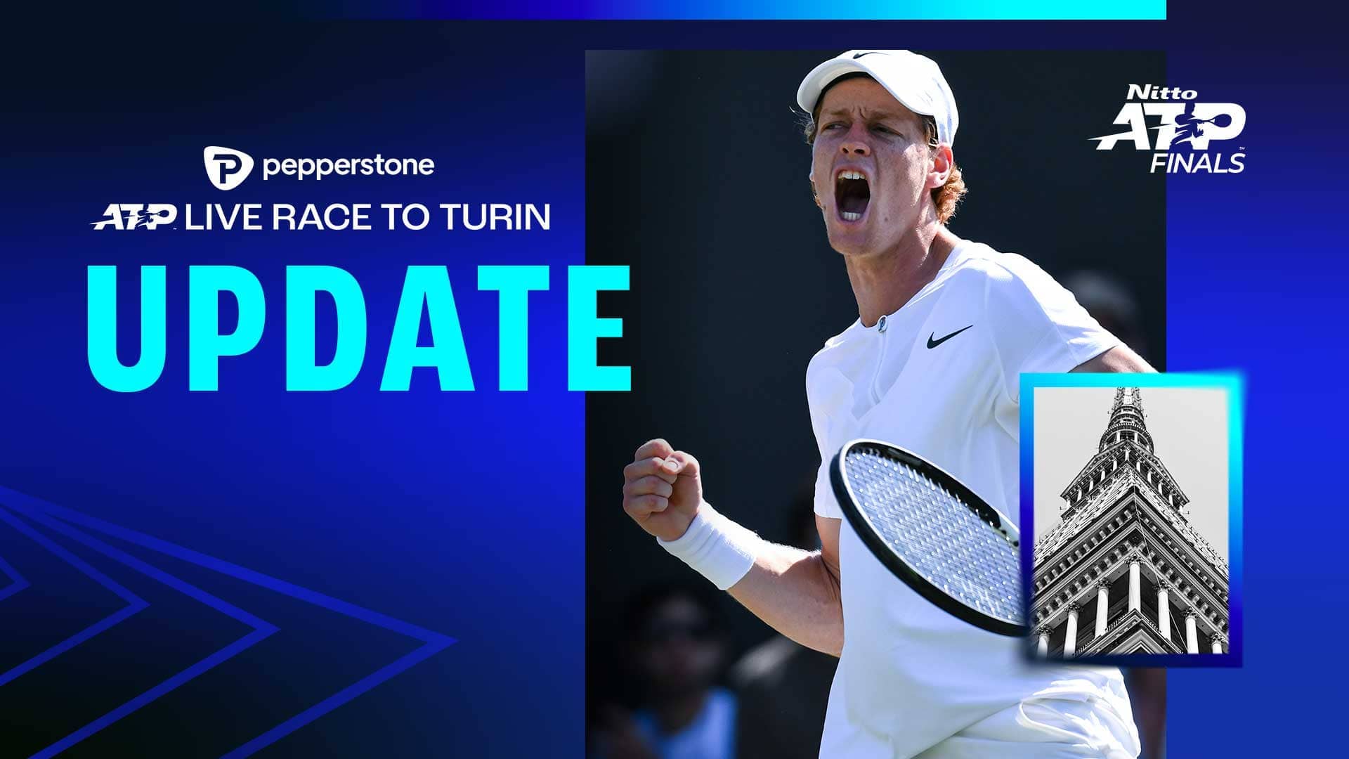Jannik Sinner is currently fifth in the Pepperstone ATP Live Race To Turin.
