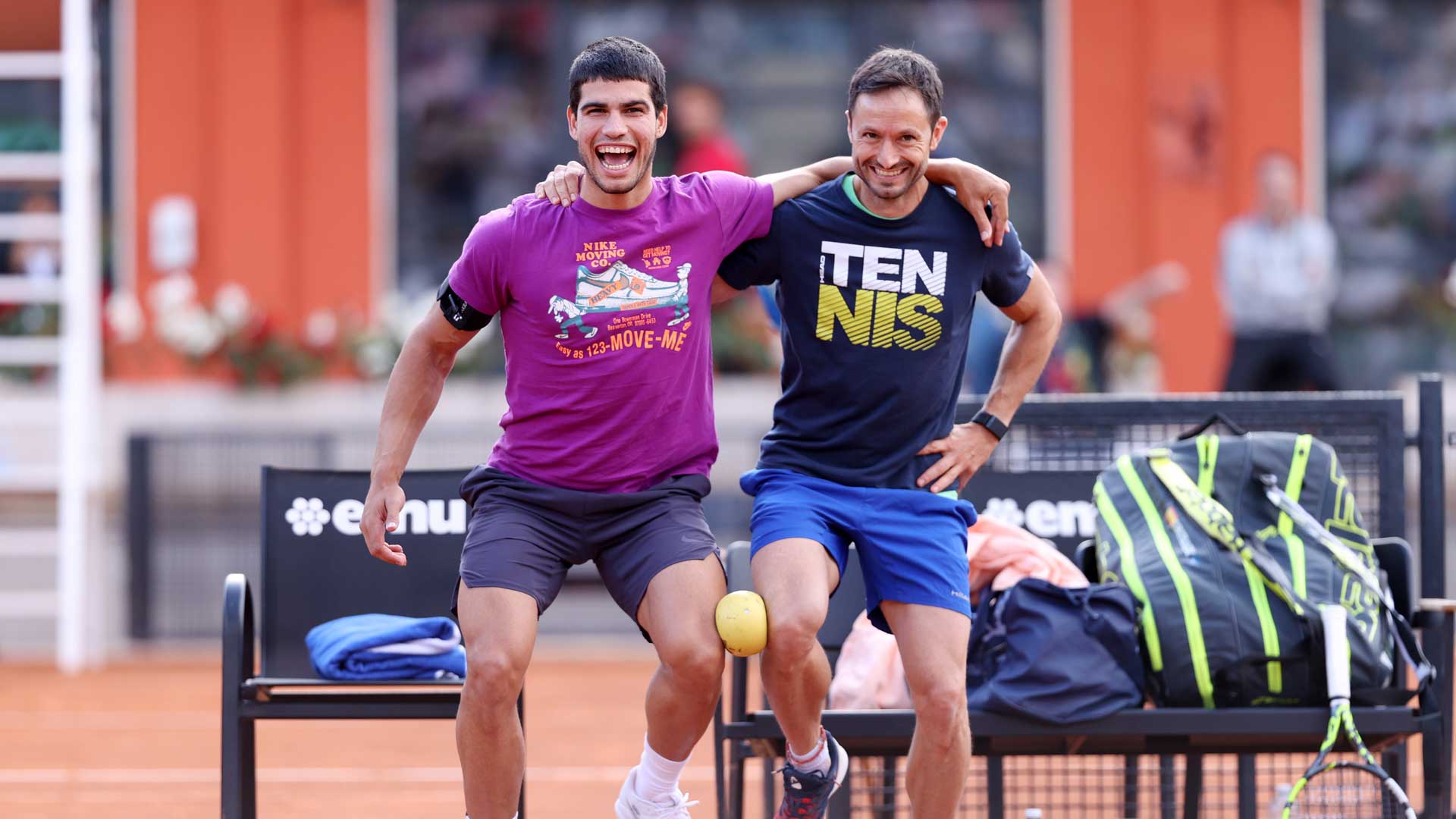 Carlos Alcaraz and Juanjo Moreno in Rome.