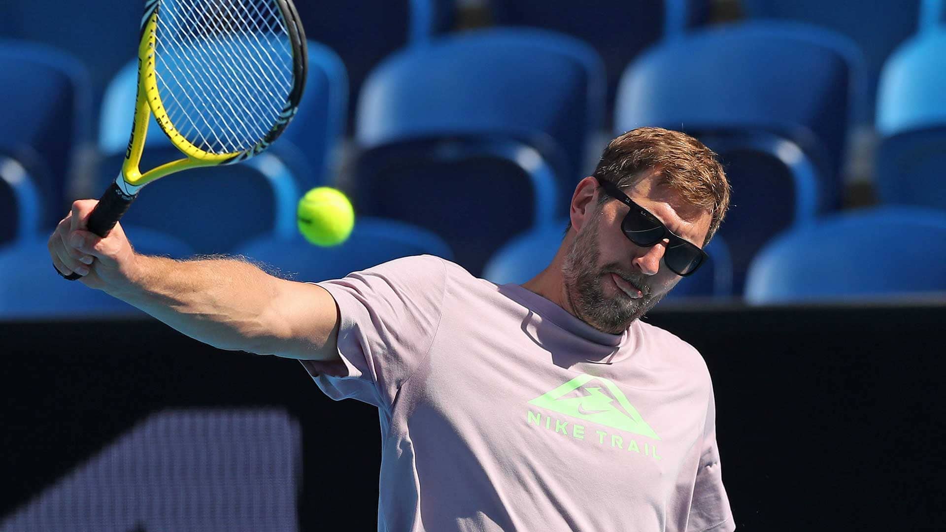 Former NBA star Dirk Nowitzki hit with Alexander Zverev at the 2023 Australian Open.
