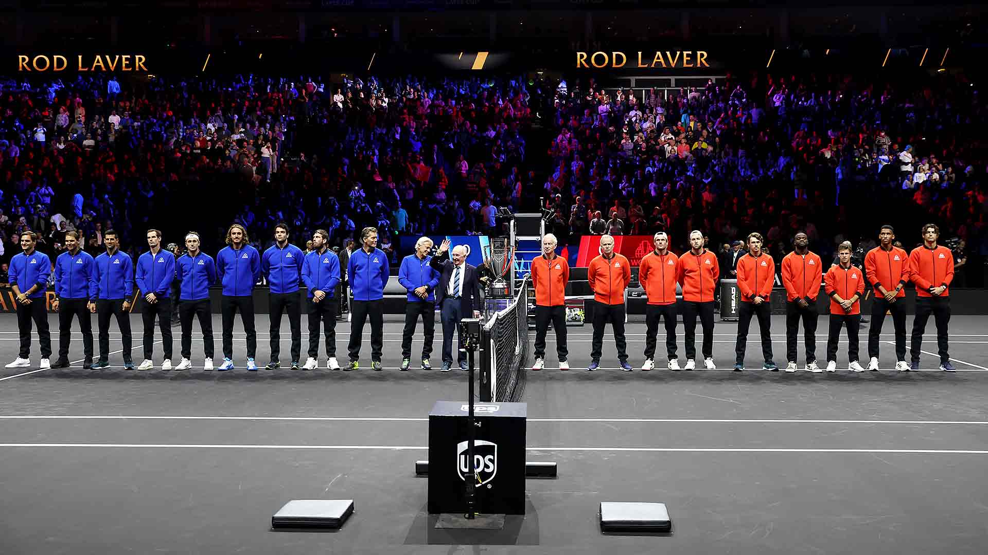 Los dos equipos antes de disputar la Laver Cup 2022 en Londres.