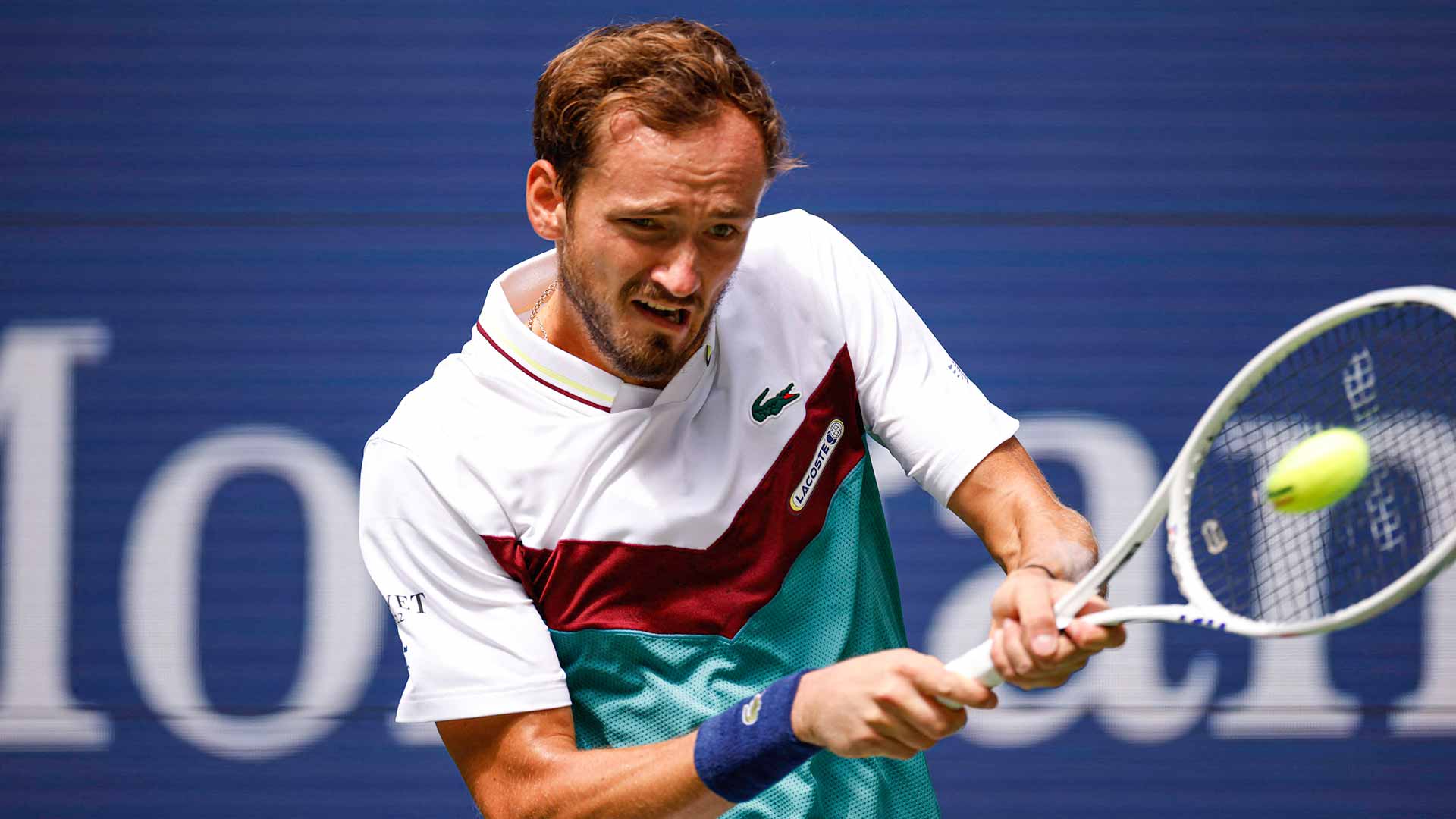 Daniil Medvedev in action on Tuesday in New York.
