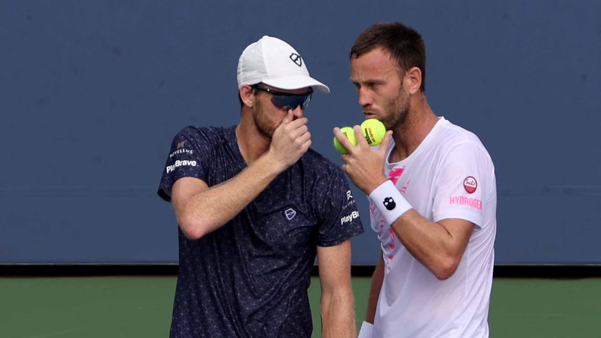 Jamie Murray and Michael Venus in action Wednesday at the US Open.