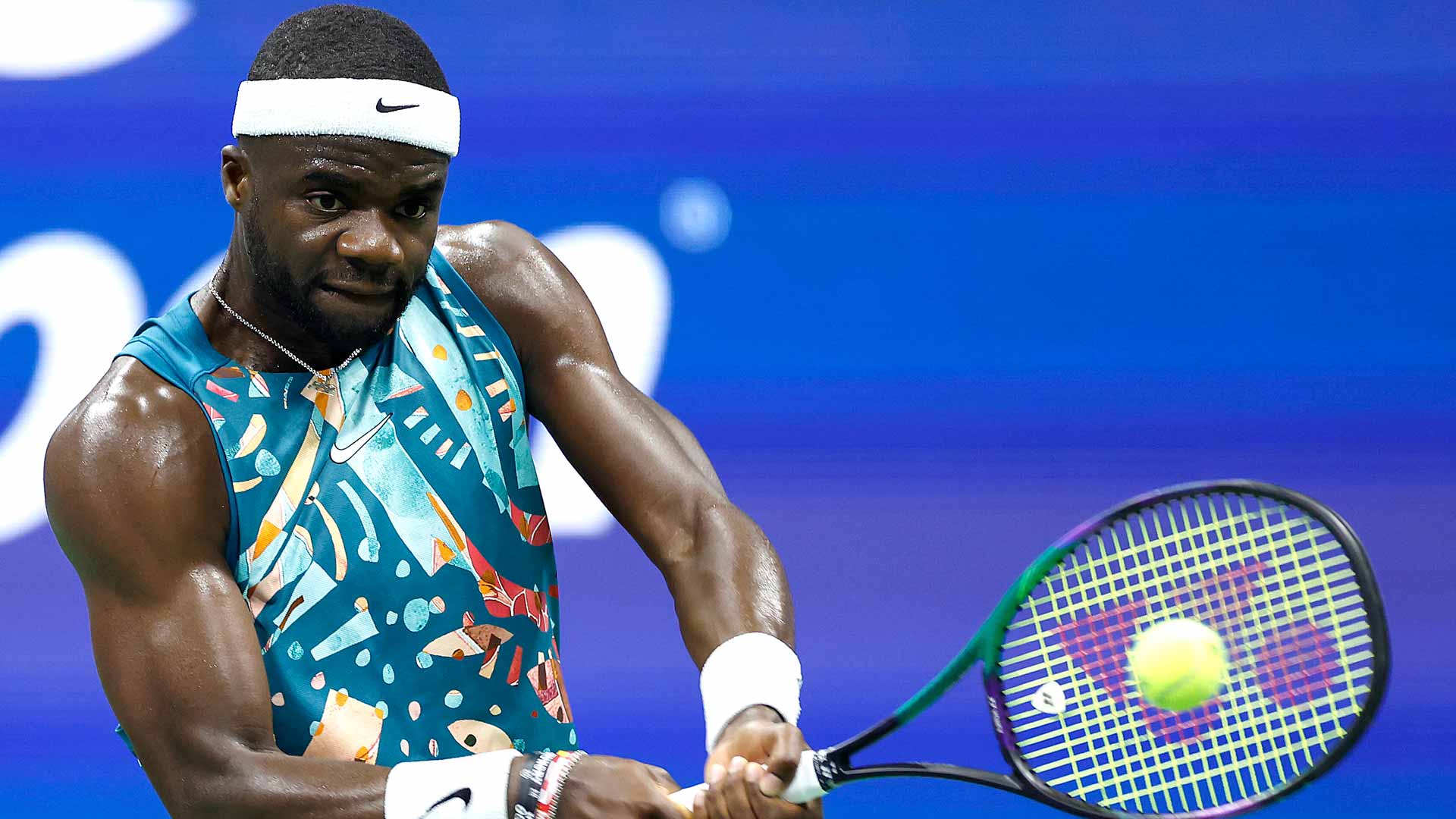 Frances Tiafoe in action Wednesday at the US Open.