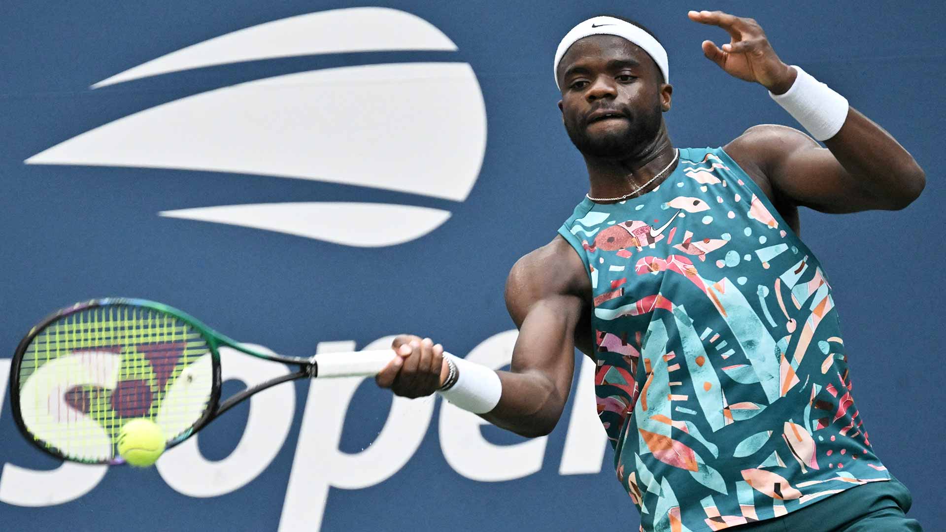 Frances Tiafoe in action on Sunday in New York.