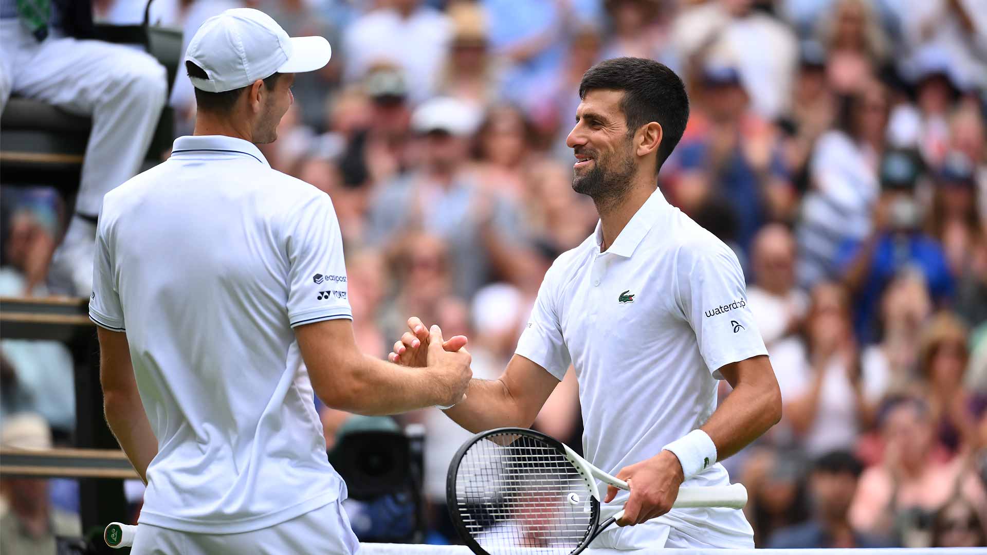 Hubert Hurkacz and Novak Djokovic.