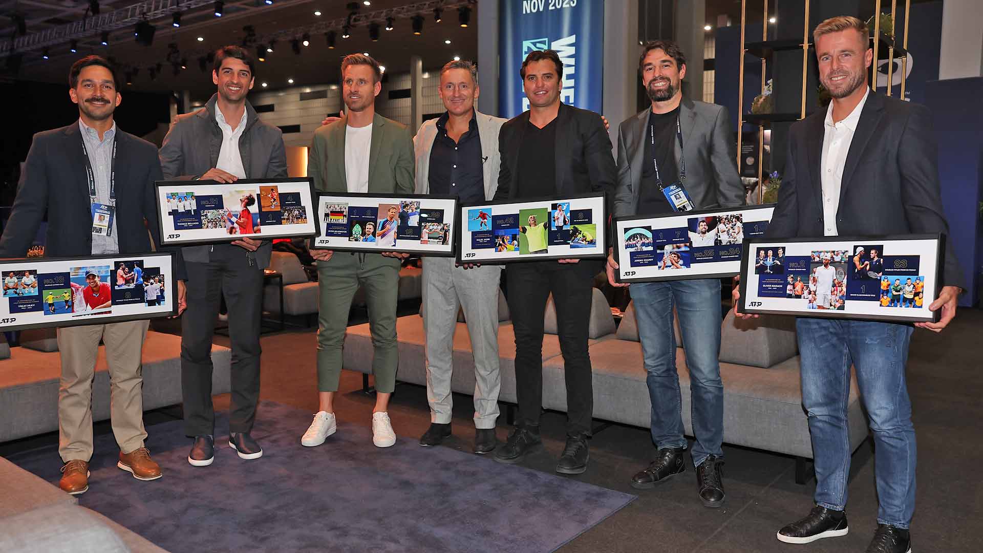 ATP Chairman Andrea Gaudenzi welcomes recently retired players to the 2023 Nitto ATP Finals.