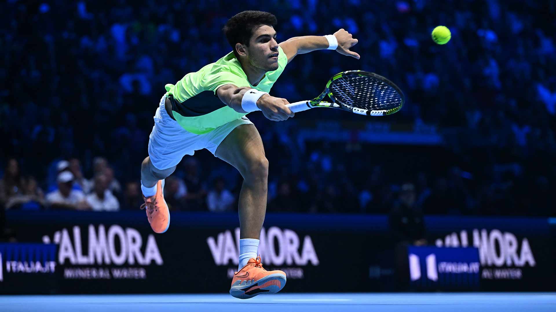 Carlos Alcaraz says he has much work to do to match Novak Djokovic indoors.