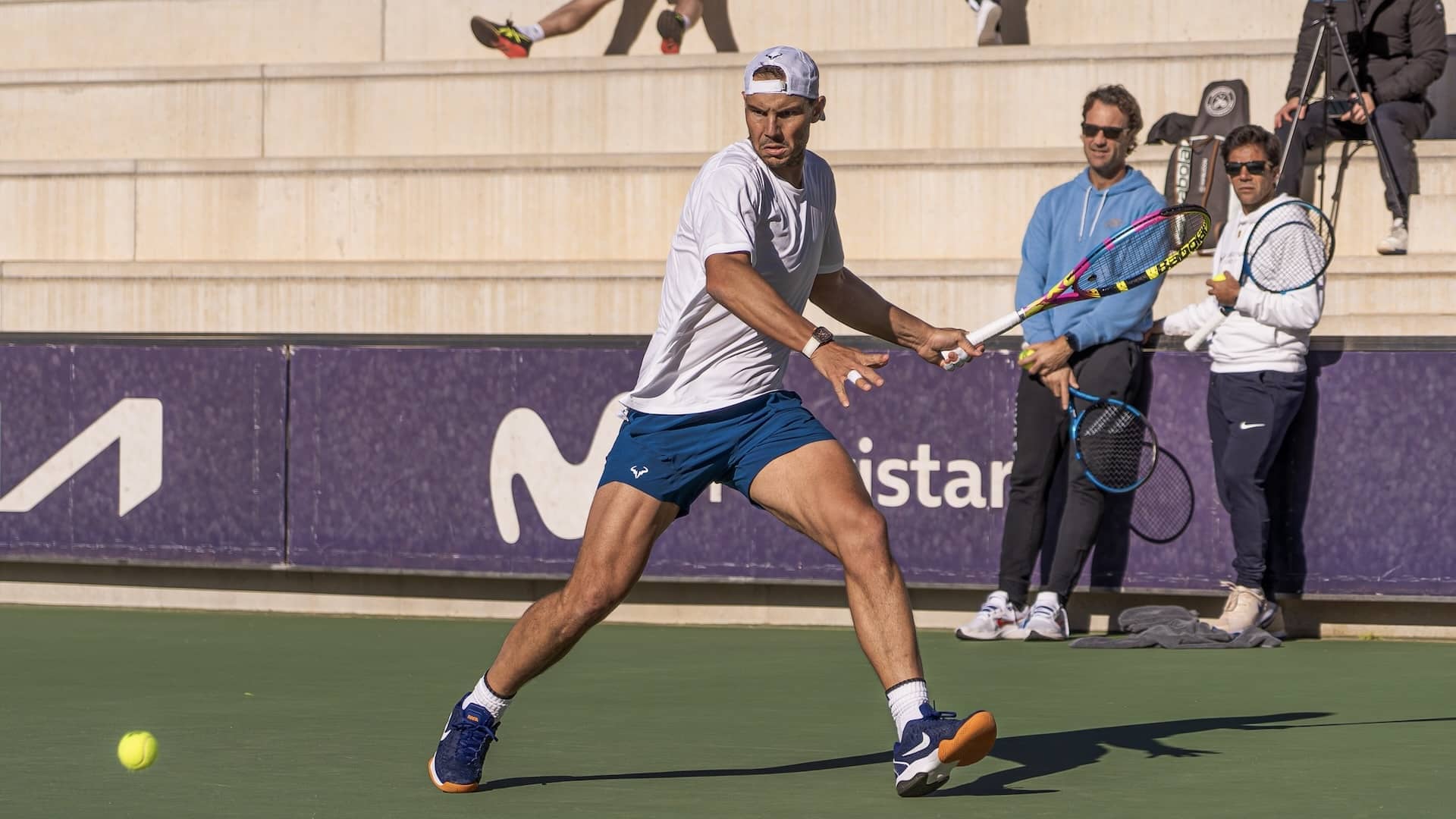 Rafael Nadal, durante un entrenamiento esta semana.