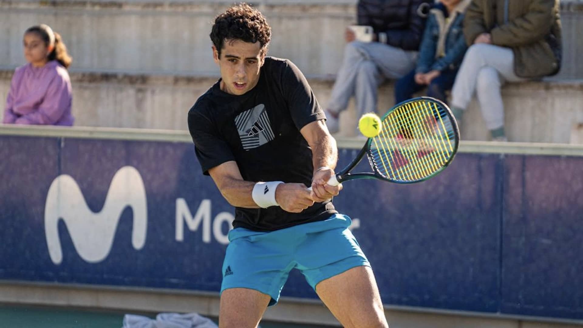 Jaume Munar, durante un entrenamiento en la Rafa Nadal Academy by Movistar.