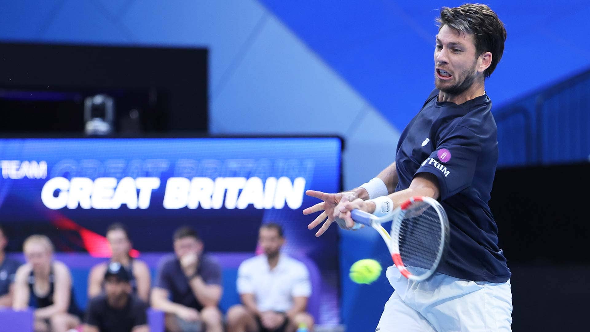 Cameron Norrie in action in Perth on Friday.