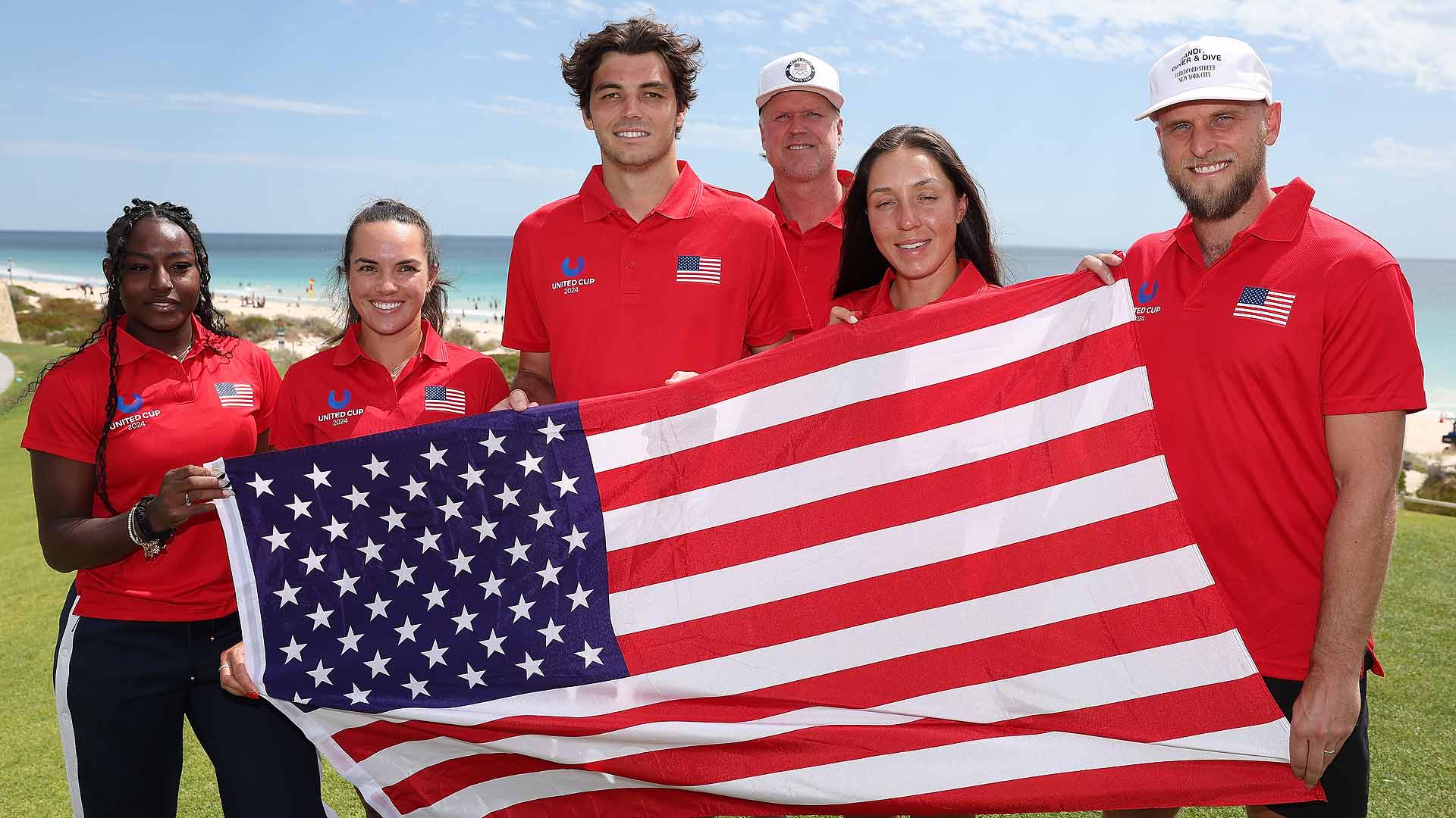 Team USA visited Perth's Scarborough Beach ahead of its 2024 United Cup campaign.