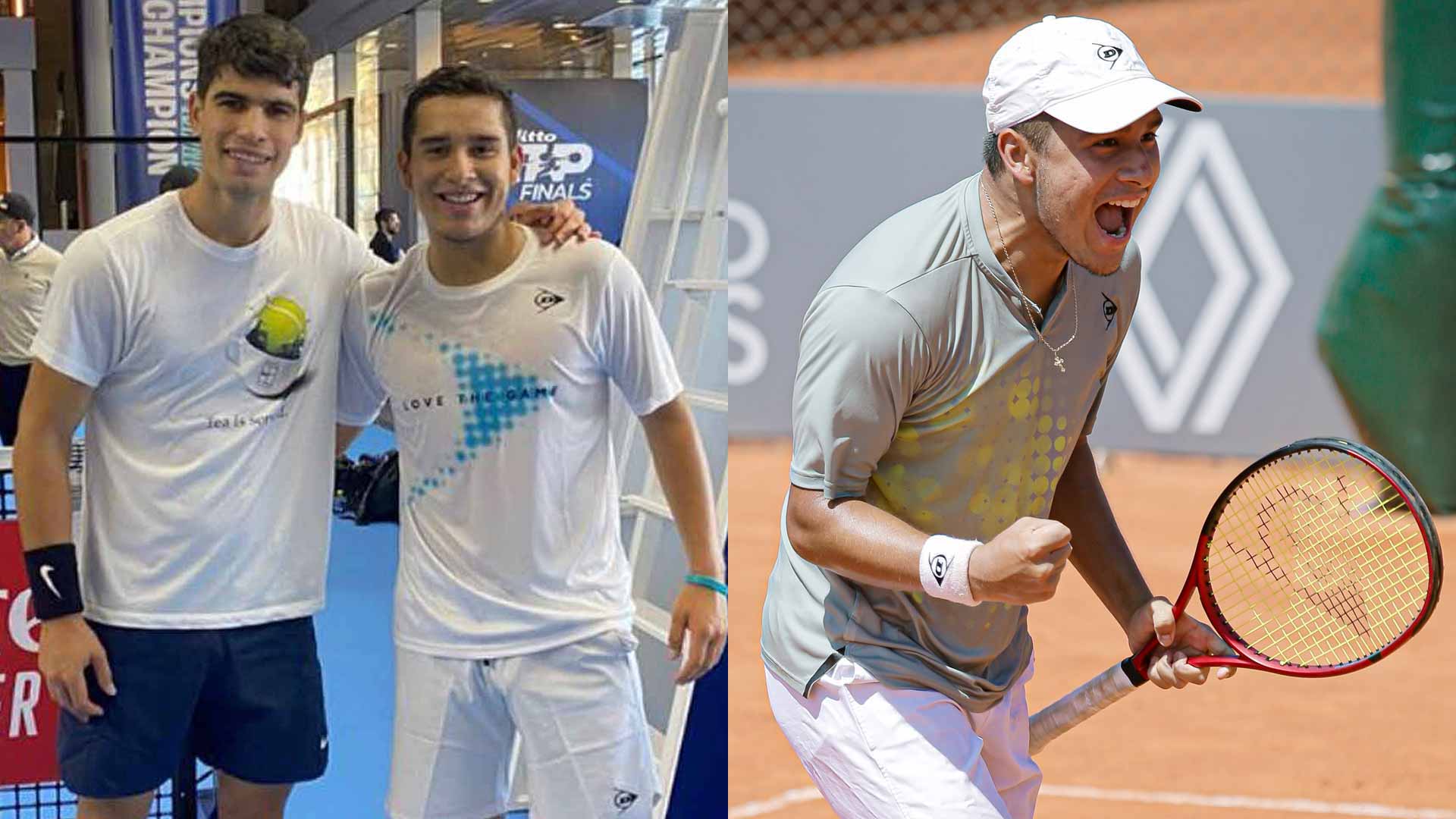 Gonzalo Bueno practicó con varios participantes de las Nitto ATP Finals 2023.