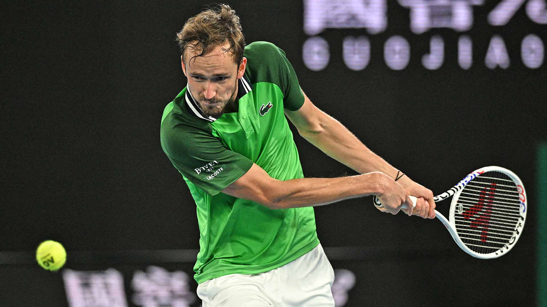 Daniil Medvedev in action against Emil Ruusuvuori on Thursday in Melbourne.
