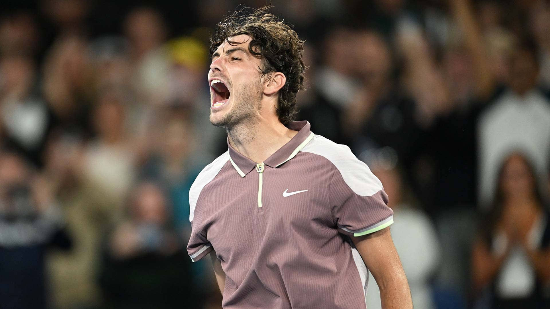 Taylor Fritz celebrates his first victory against a Top 10 opponent at a major.