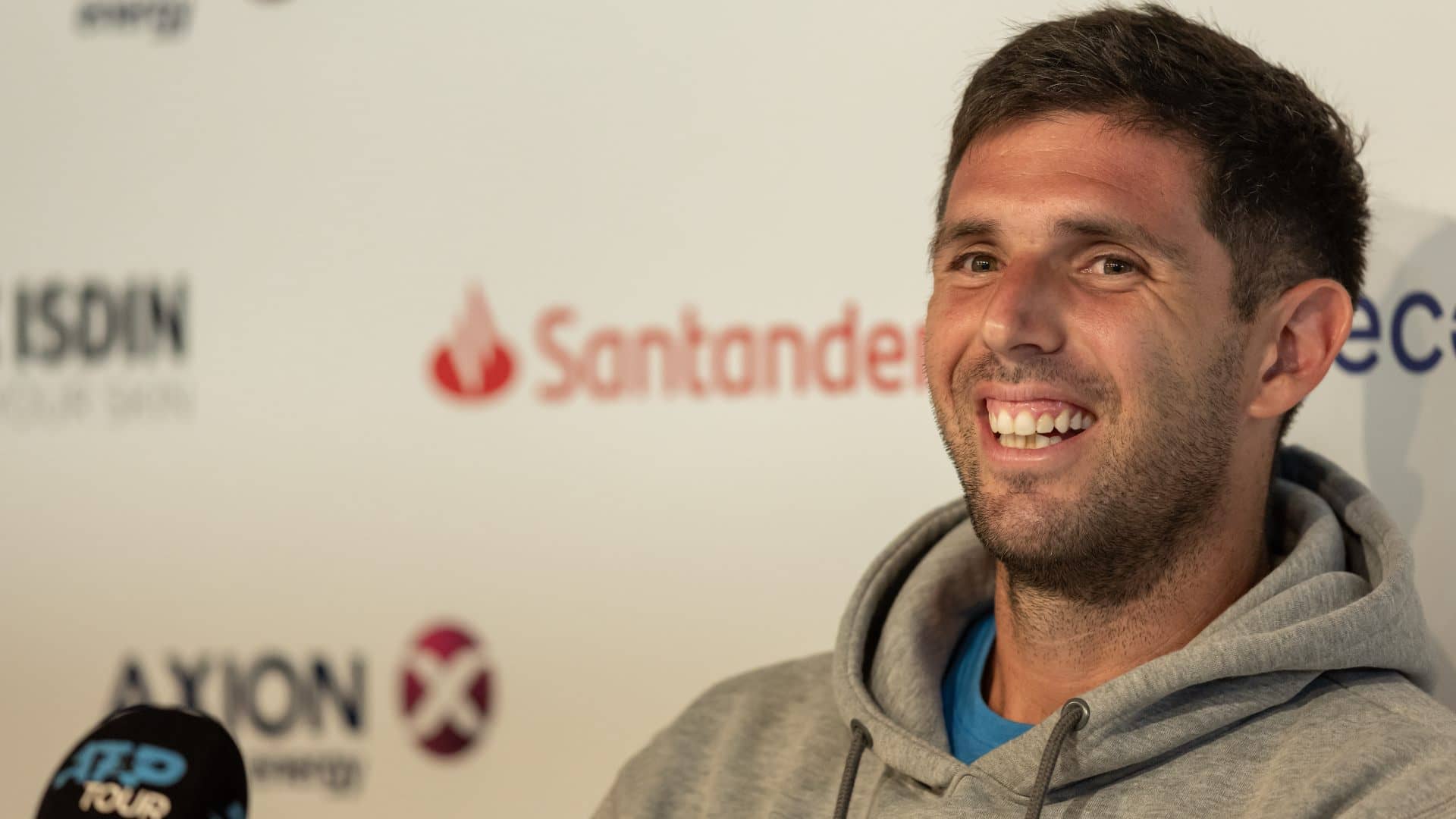 Federico Delbonis en su conferencia de prensa tras el último partido de su carrera.