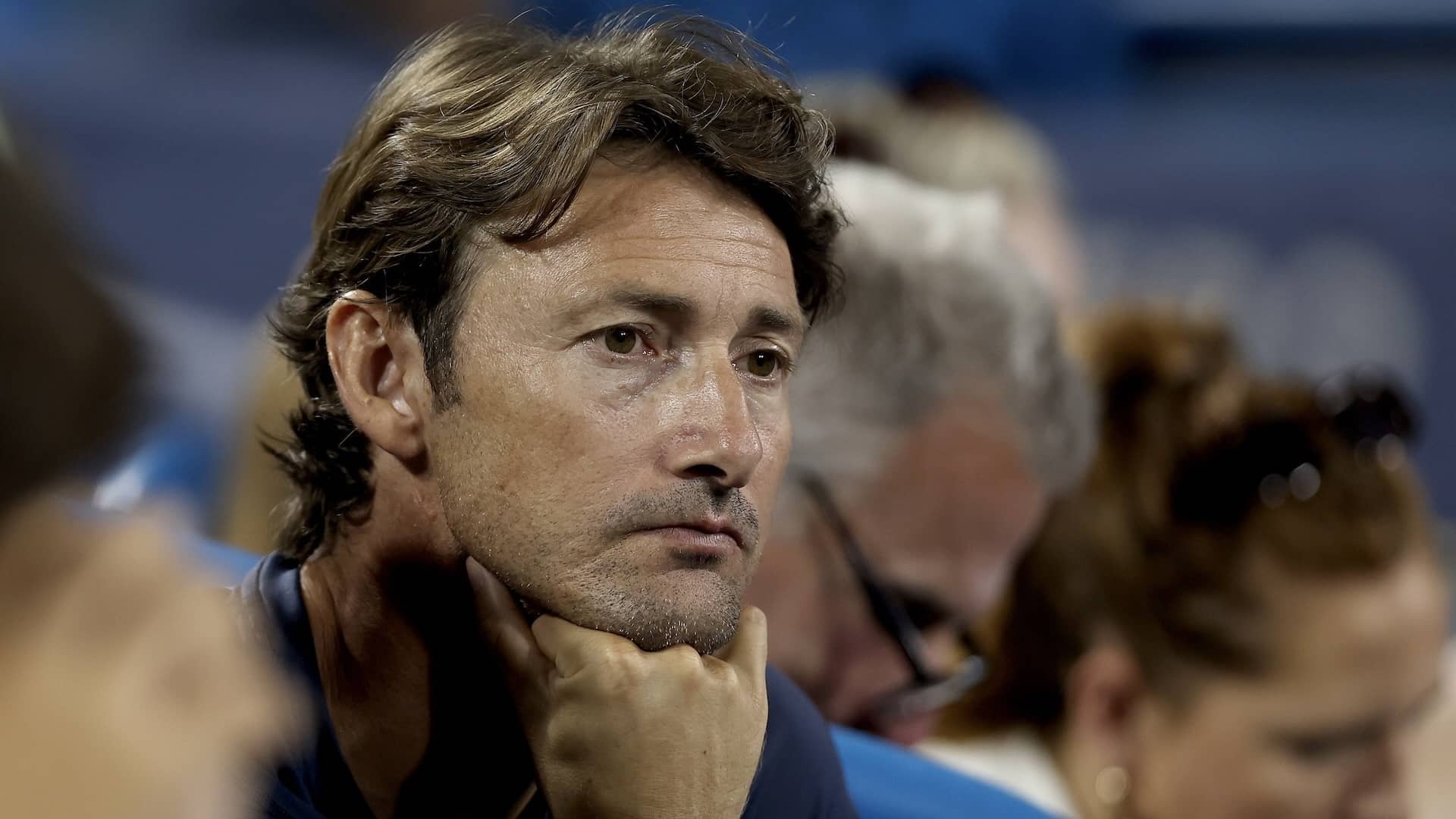 Juan Carlos Ferrero, durante un partido de Carlos Alcaraz.