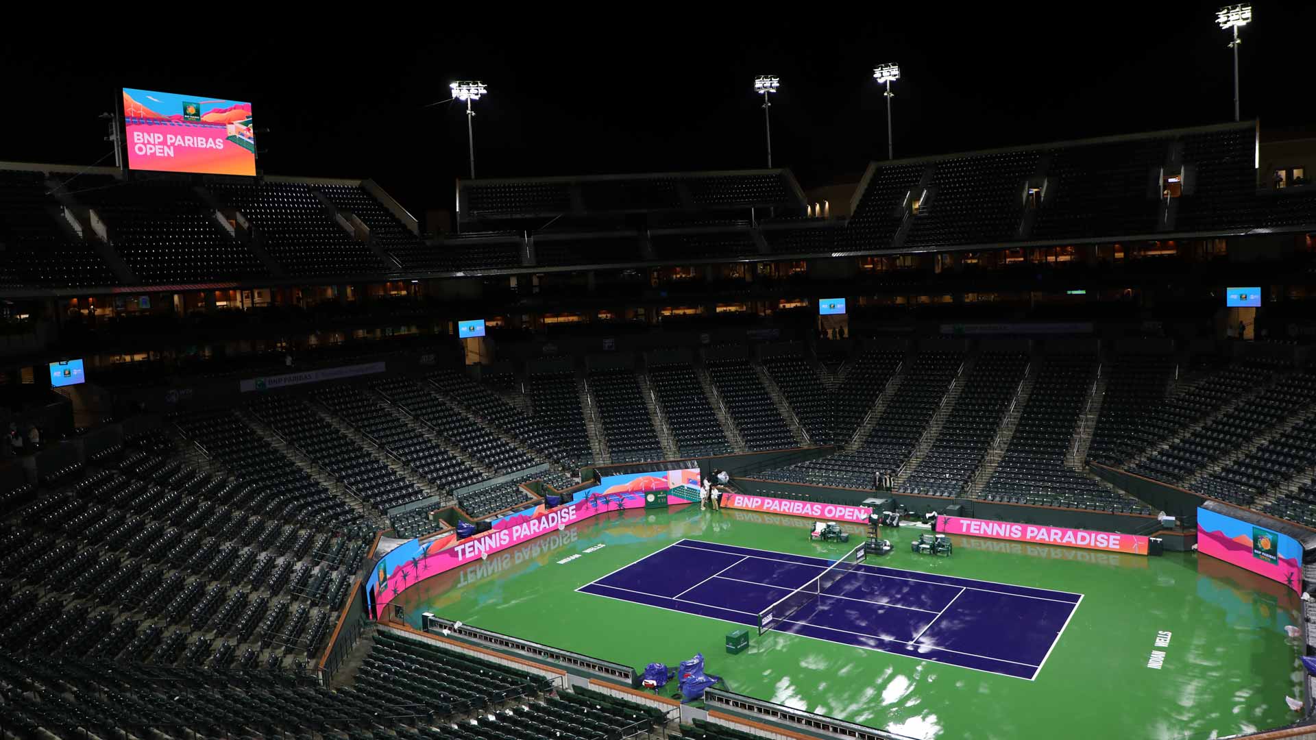 Rain halts Wednesday's play in Indian Wells.
