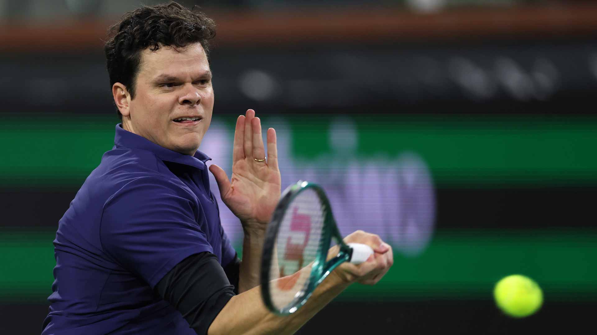 Milos Raonic beat Sumit Nagal in the BNP Paribas Open first round.