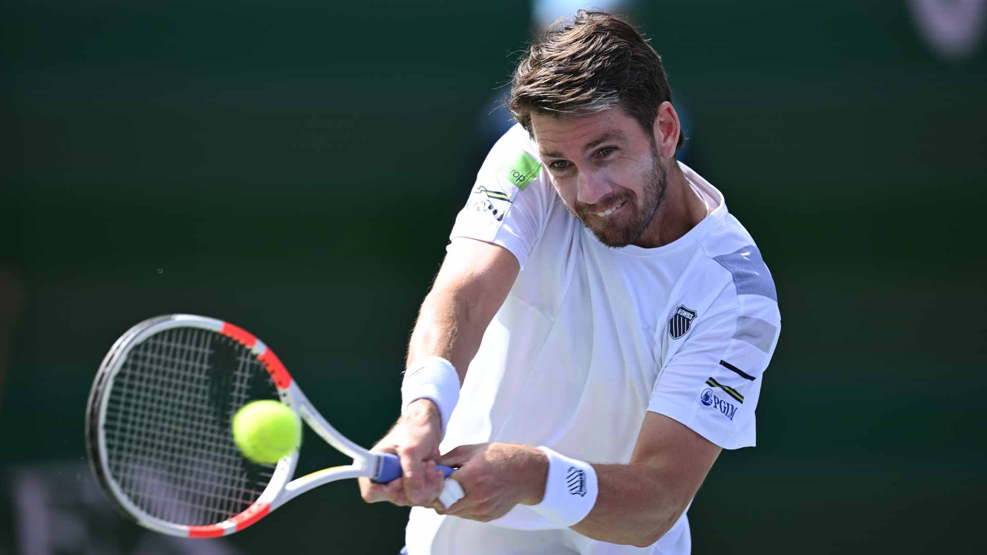 Cameron Norrie in action Saturday at the BNP Paribas Open.