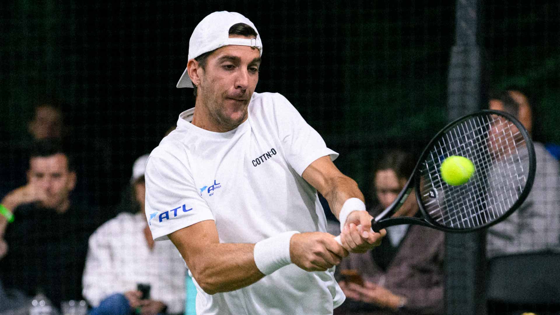 Thanasi Kokkinakis in action Wednesday at the Arizona Tennis Classic.