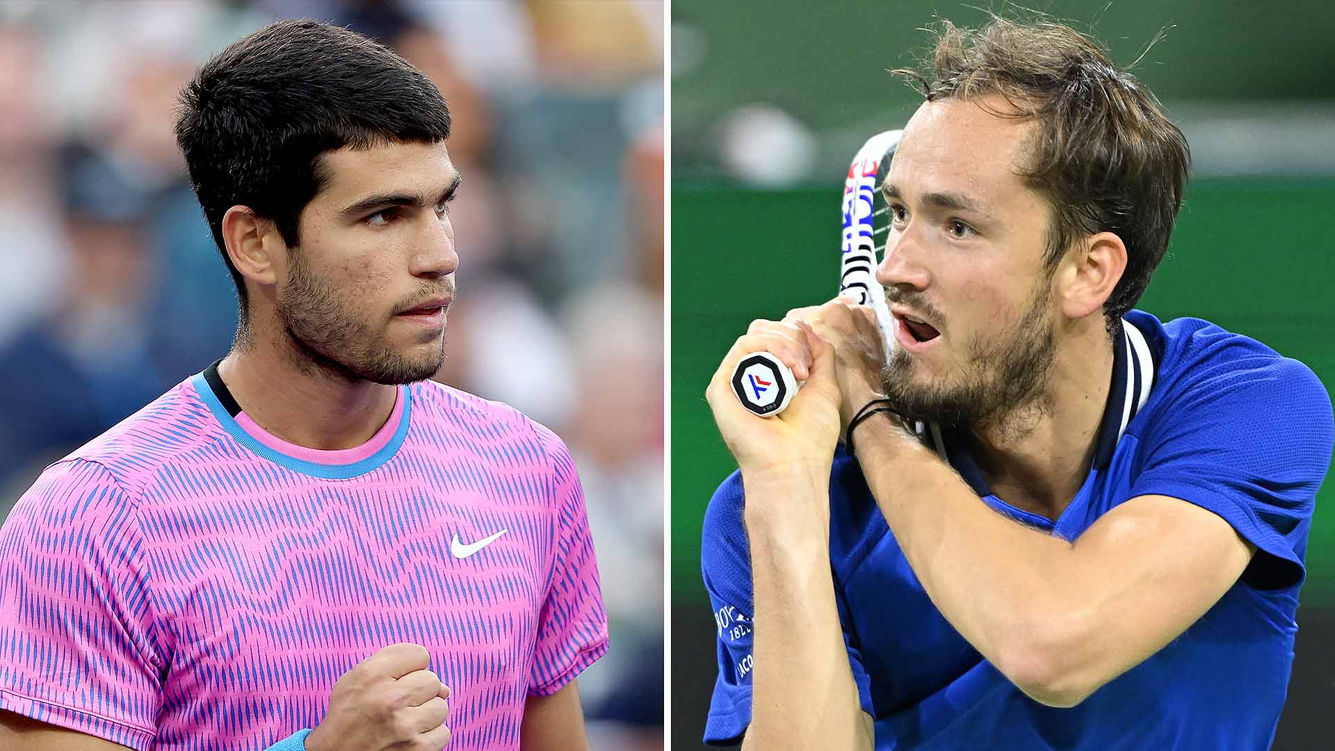 Carlos Alcaraz leads Daniil Medvedev 3-2 in the pair's Lexus ATP Head2Head series.