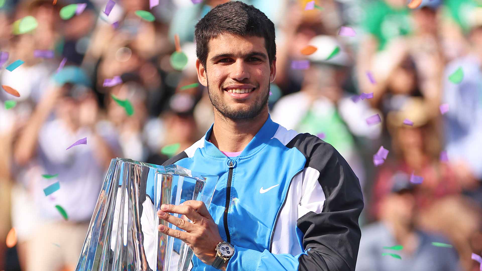 Carlos Alcaraz enters the 2025 BNP Paribas Open on a 12-match win streak at the tournament.
