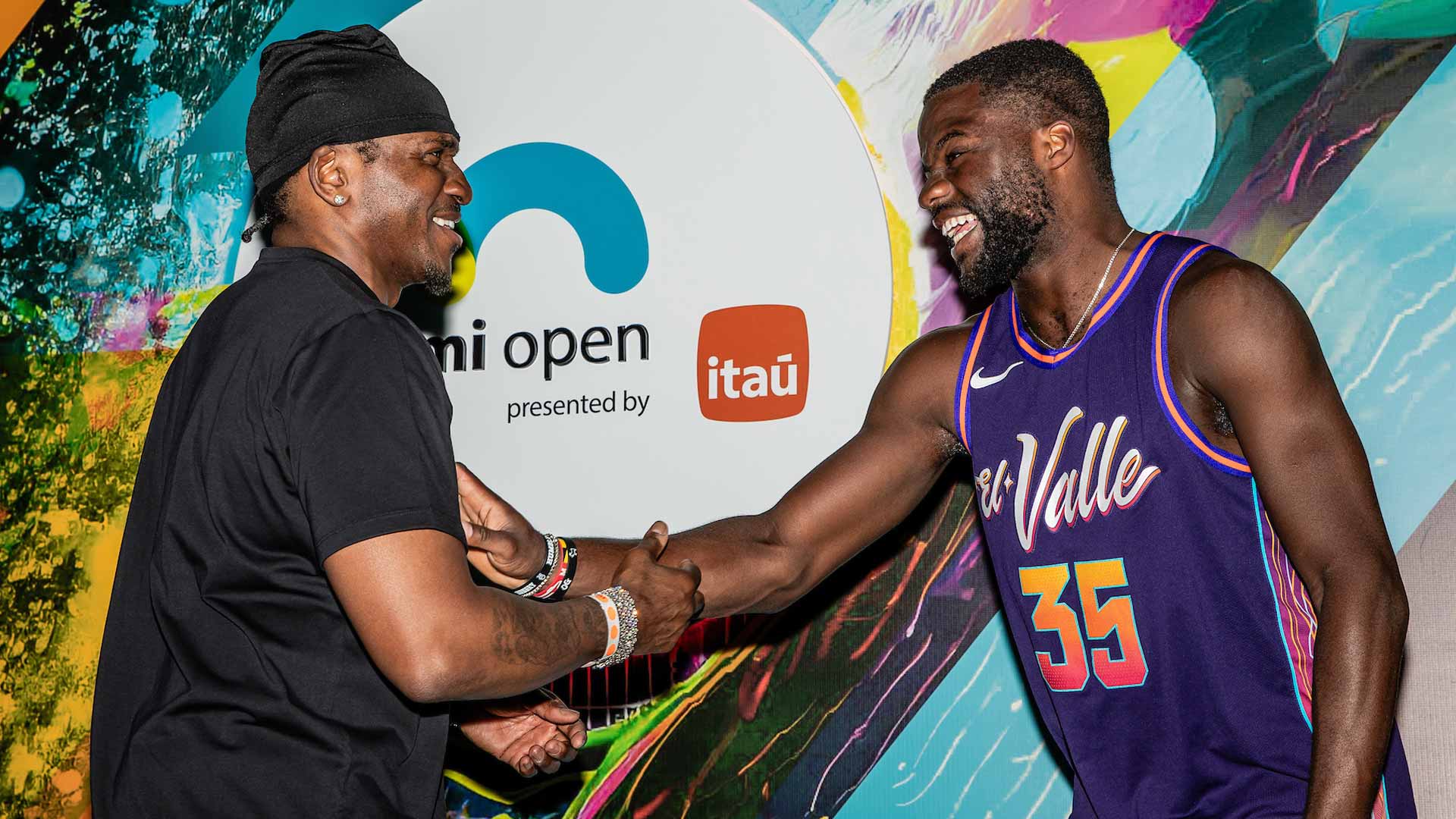 Pusha T and Frances Tiafoe at the Miami Open presented by Itau.