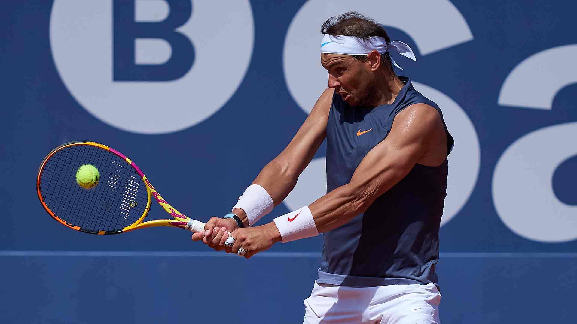 Rafael Nadal hard at work in Barcelona Friday, intent on making his 2024 clay-court debut next week at the ATP 500.