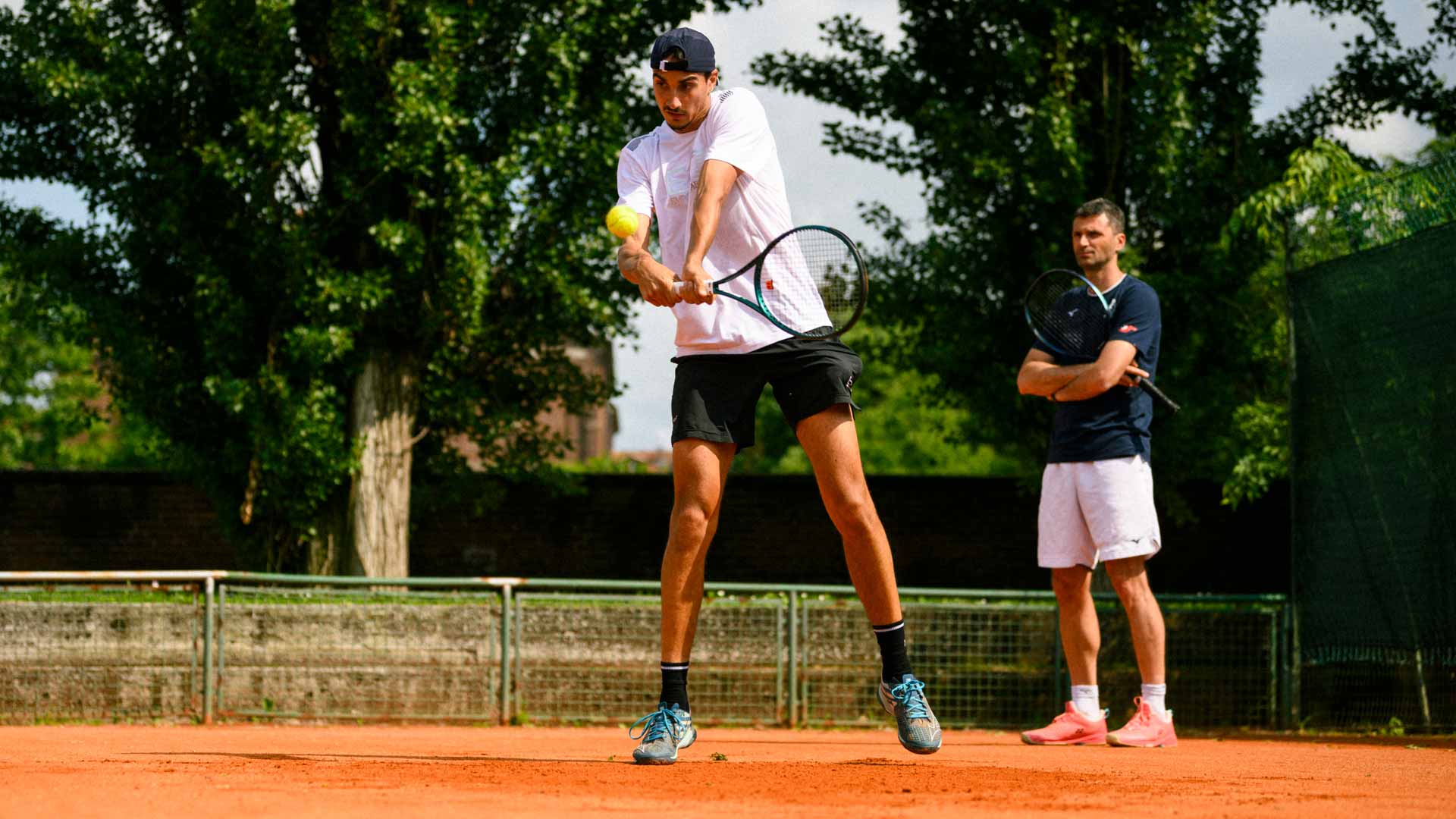 <a href='https://www.atptour.com/en/players/lorenzo-sonego/su87/overview'>Lorenzo Sonego</a> at the Turin Challenger.