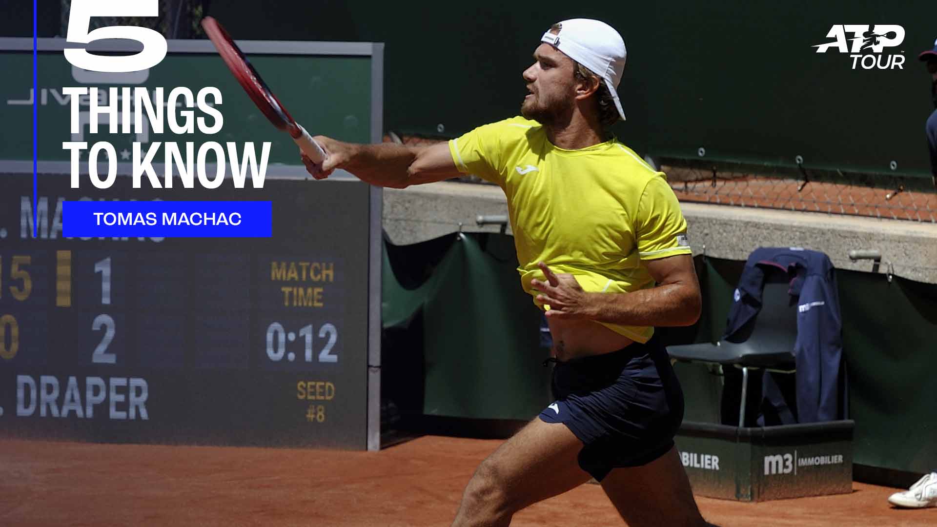 Tomas Machac is playing Novak Djokovic for the second time.