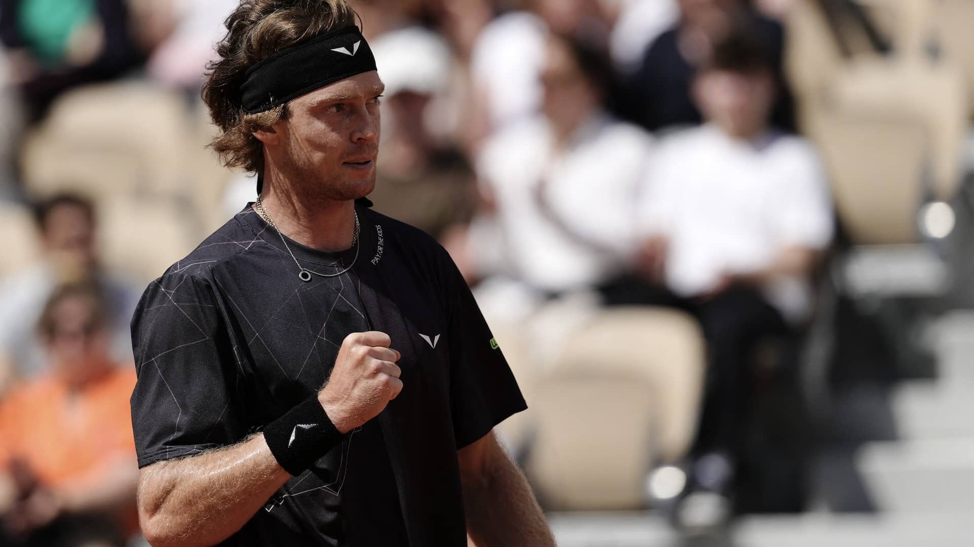 Andrey Rublev, durante el partido ante Taro Daniel en Roland Garros.