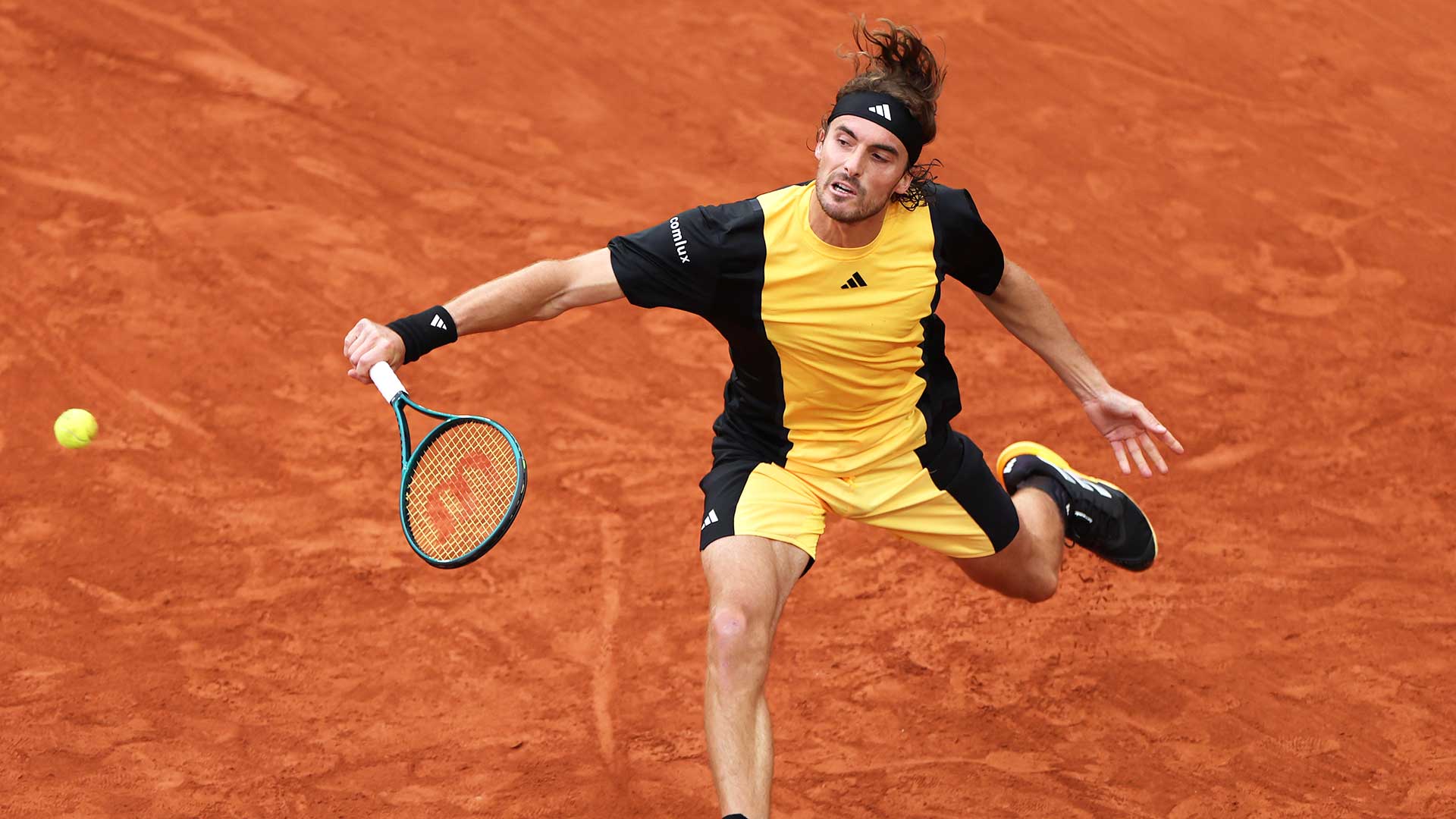 Stefanos Tsitsipas in action on Wednesday in Paris.