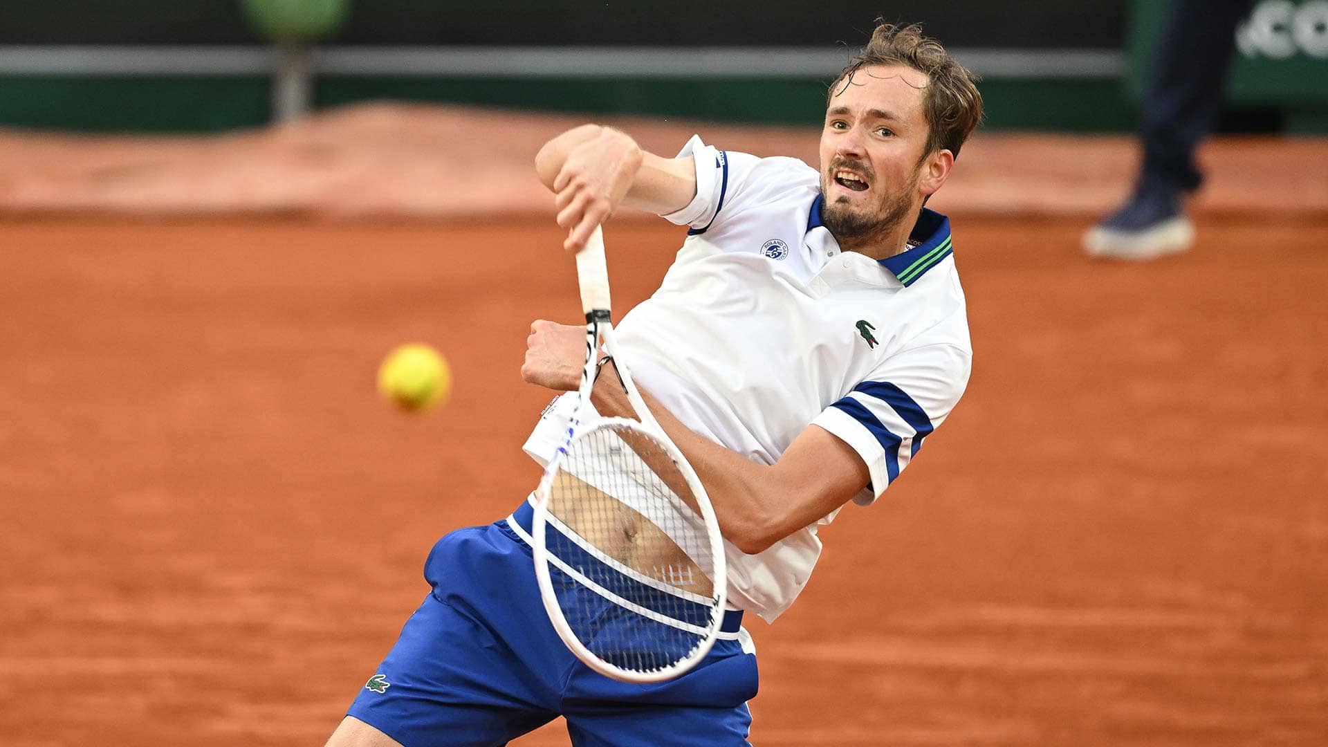 Daniil Medvedev in action in Paris.