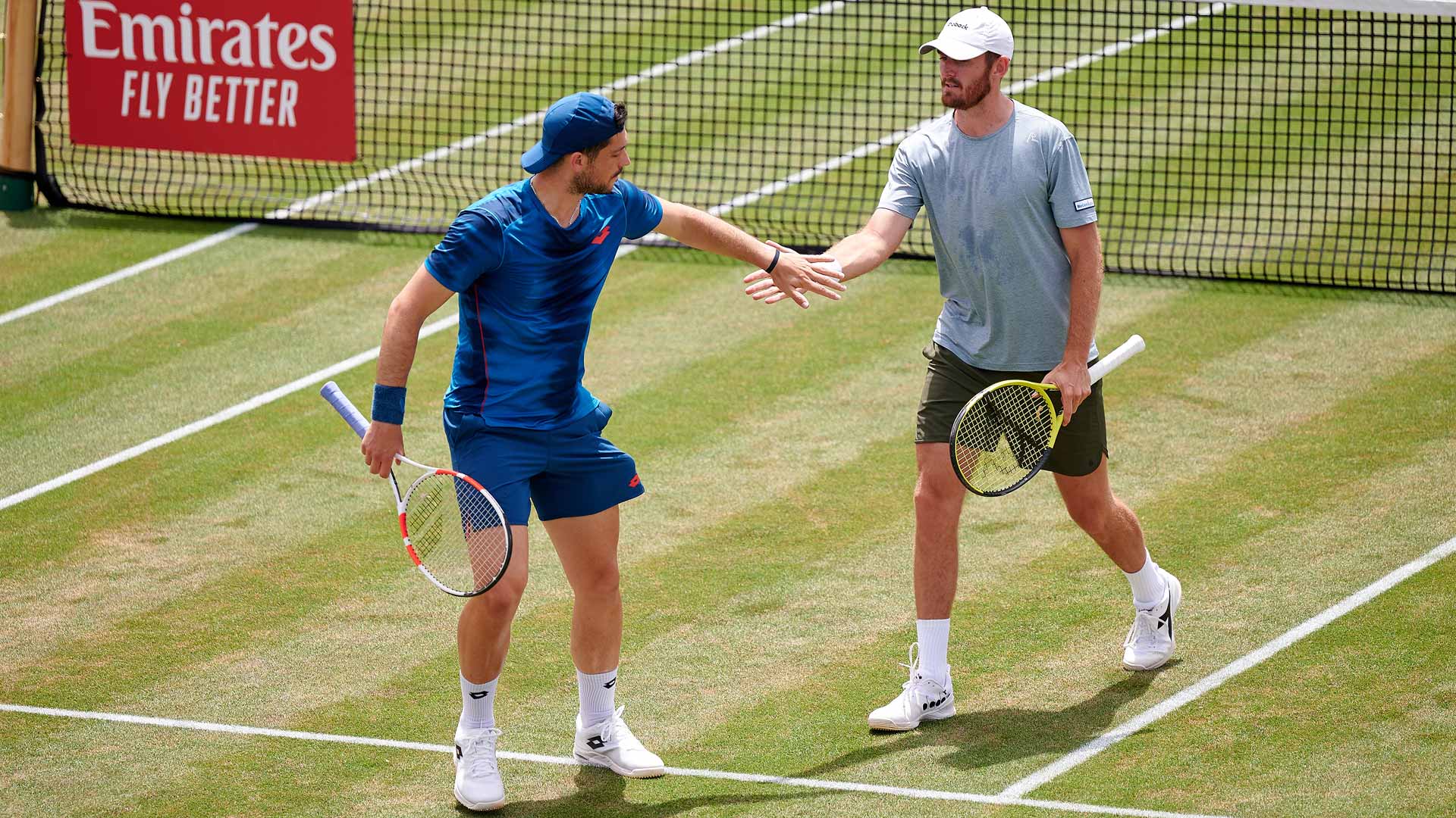 Julian Cash and Robert Galloway at the ATP 250 in Mallorca.