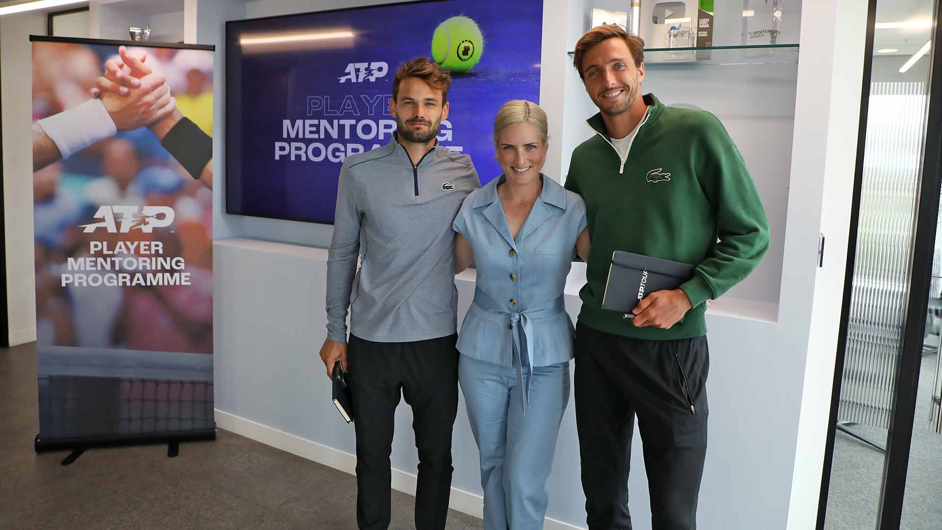 <a href='https://www.atptour.com/en/players/hugo-nys/n670/overview'>Hugo Nys</a> and <a href='https://www.atptour.com/en/players/arthur-rinderknech/rc91/overview'>Arthur Rinderknech</a> are being mentored by Denise Melone —Managing Director, Havas.