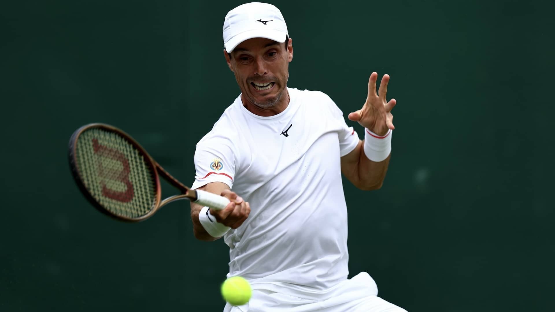 Roberto Bautista, durante un partido en Wimbledon.