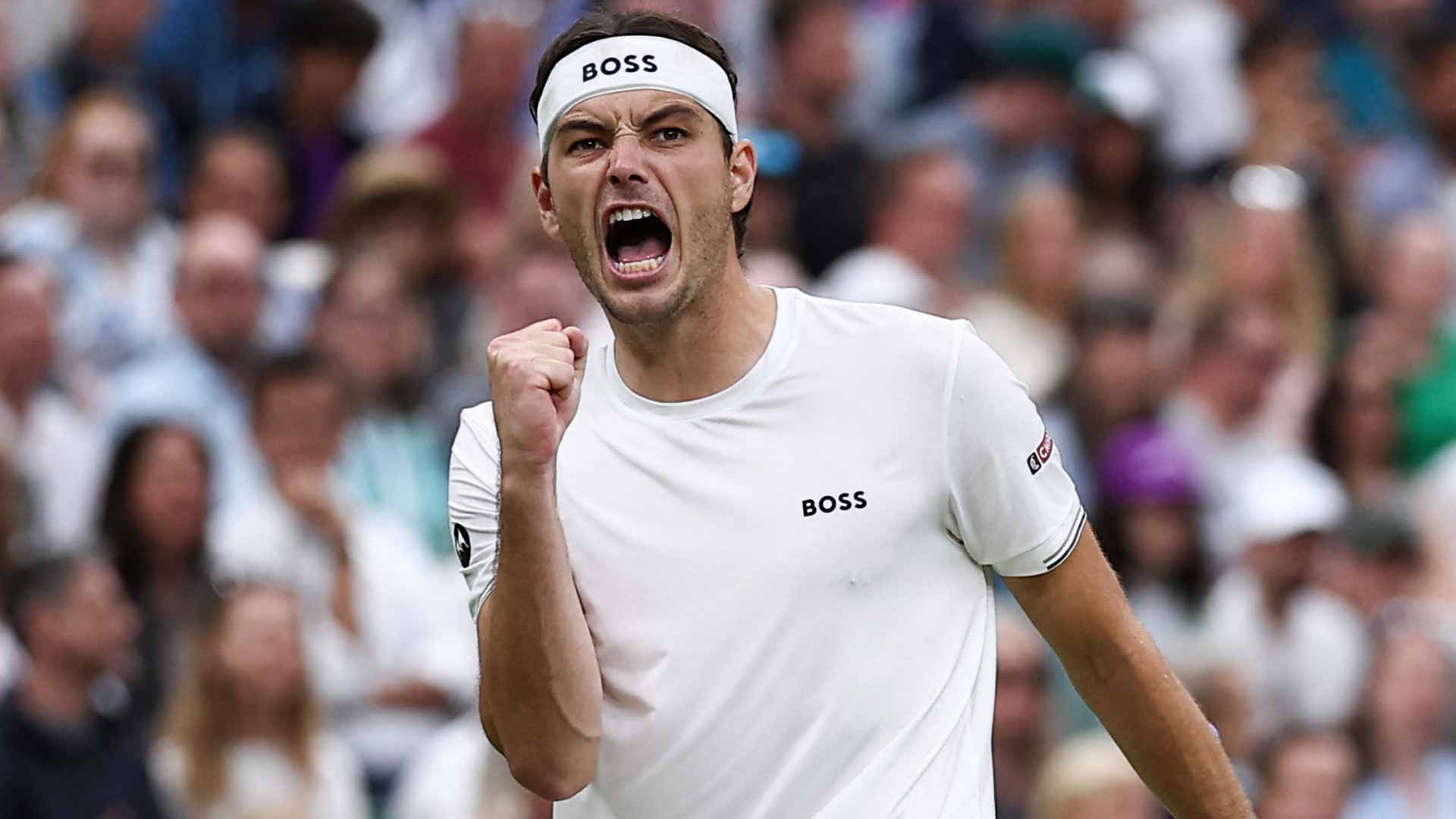 Taylor Fritz defeats Alexander Zverev in five sets on Monday at Wimbledon.
