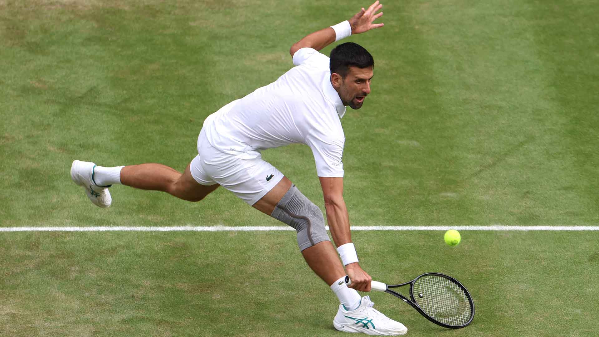 Novak Djokovic in action at Wimbledon on Friday.