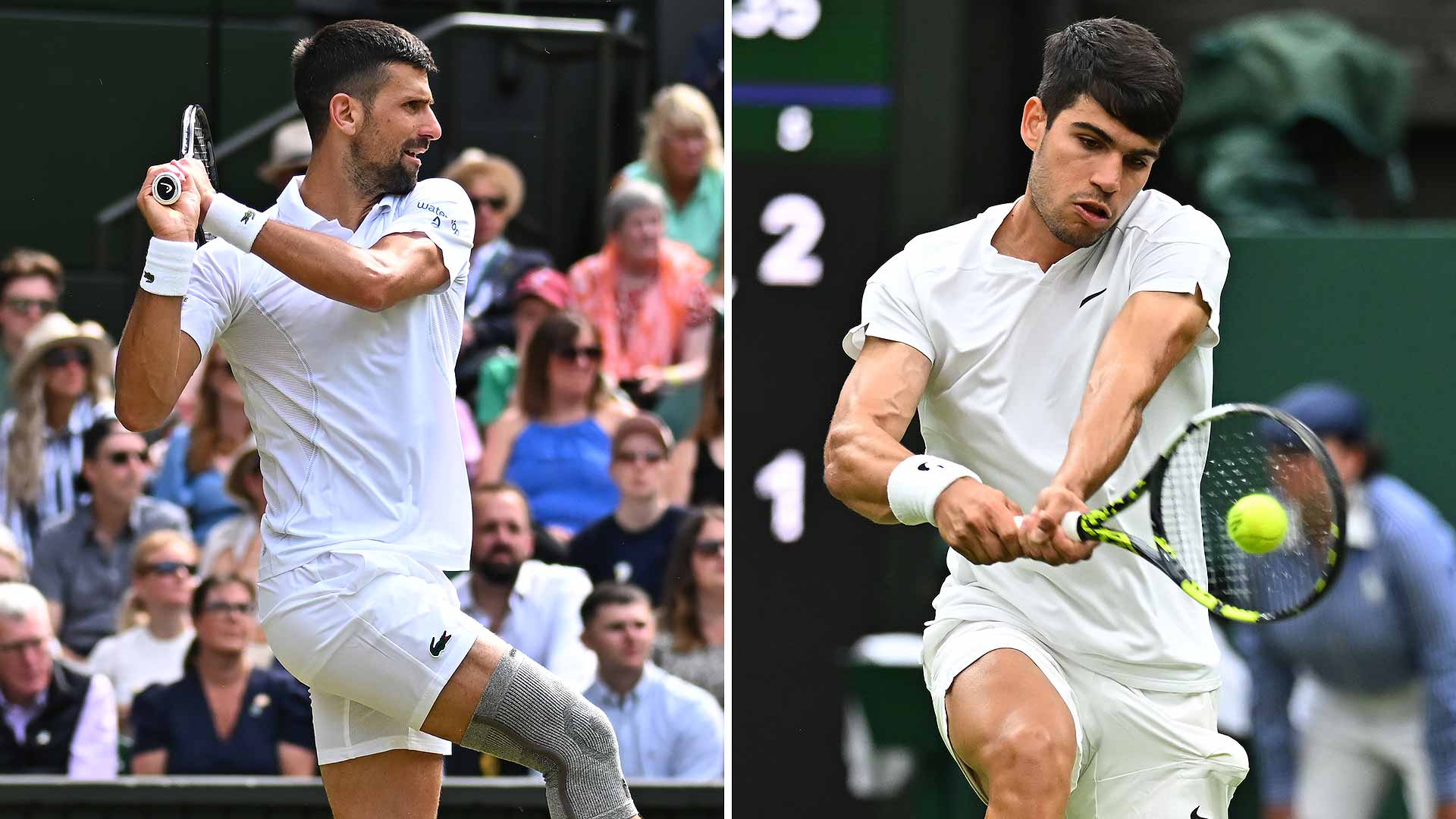 Novak Djokovic and Carlos Alcaraz will meet on Sunday at 2 p.m. in the singles final.