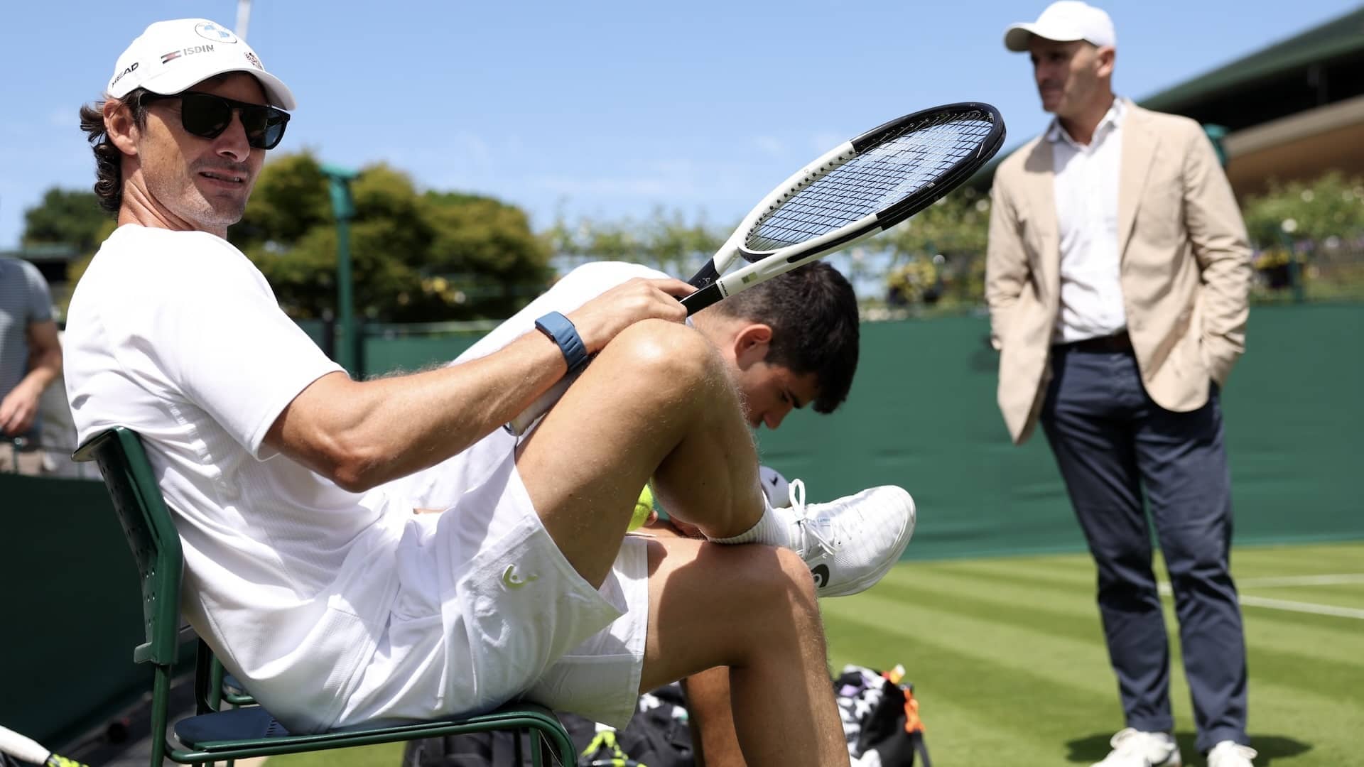Juan Carlos Ferrero, durante un entrenamiento en Wimbledon.