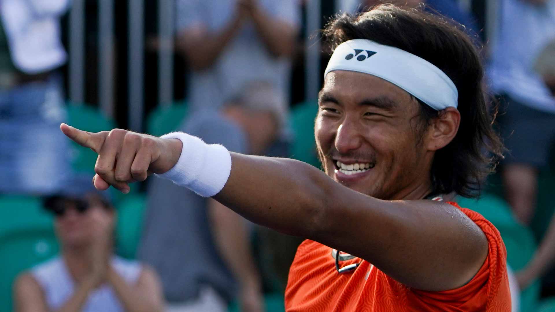 Buyunchaokete celebrates winning the Granby Challenger.
