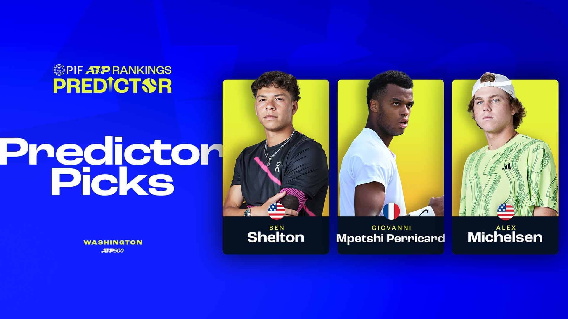 Ben Shelton, Giovanni Mpetshi Perricard and Alex Michelsen are competing in Washington.